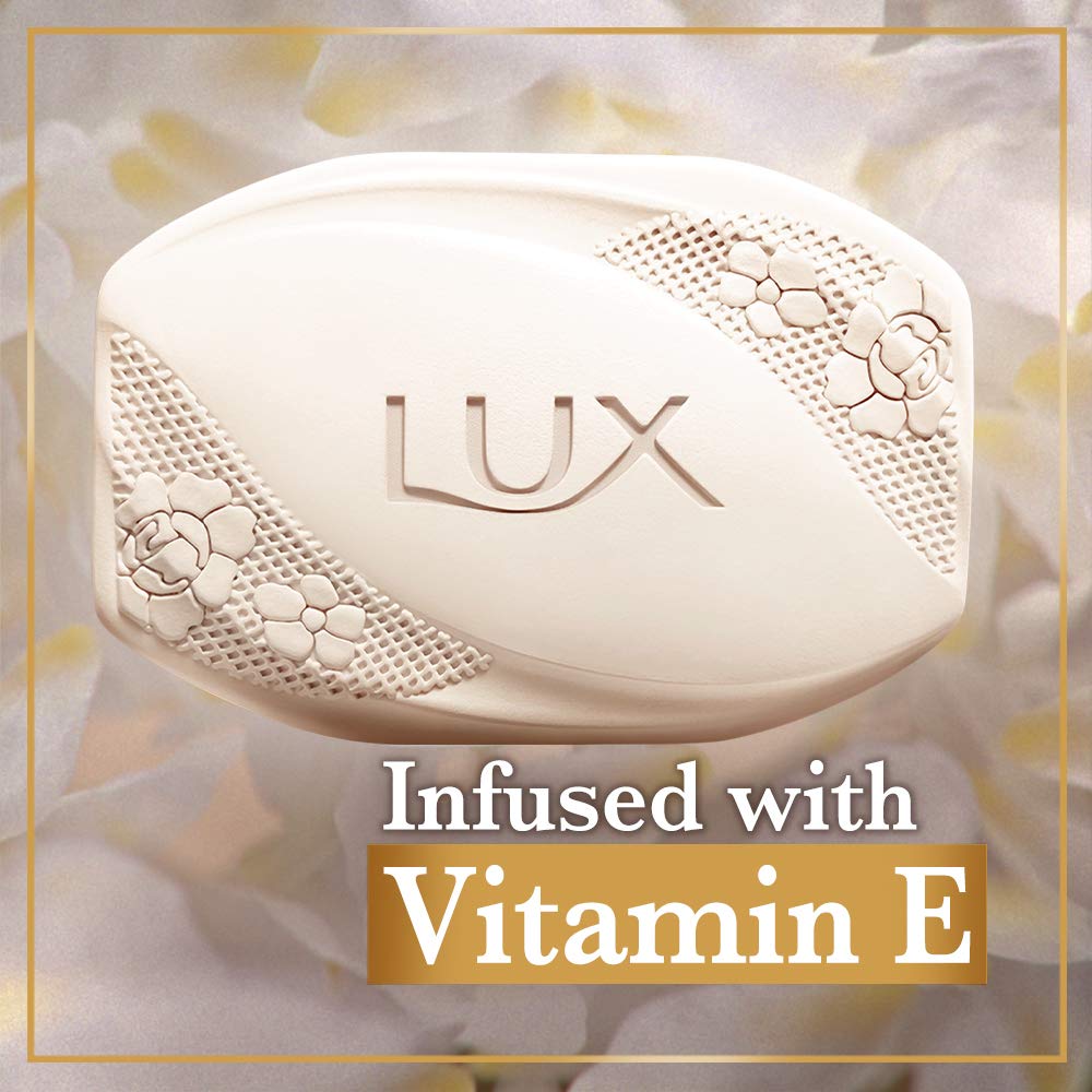 Lux Jasmine & Vitamin E Beauty Soap for Glowing Skin - 3 Pack (150g Each) | Gentle Cleansing, Moisturizing & Skin Brightening | Perfect for Daily Face & Body Care, Spa Days & Gift Sets
