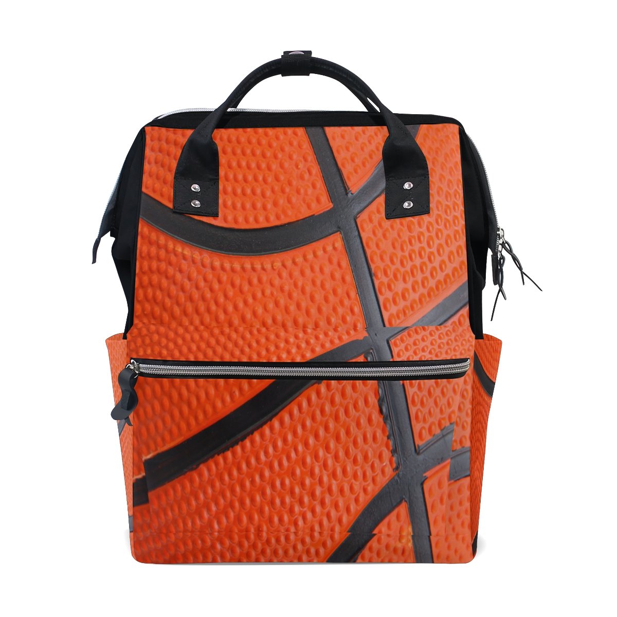 WOZO Vintage Basketball Style Diaper Backpack - Waterproof Multi-Function Baby Bag for Travel, Gym & Daily Use | Perfect for Moms, Dads & Sports Enthusiasts