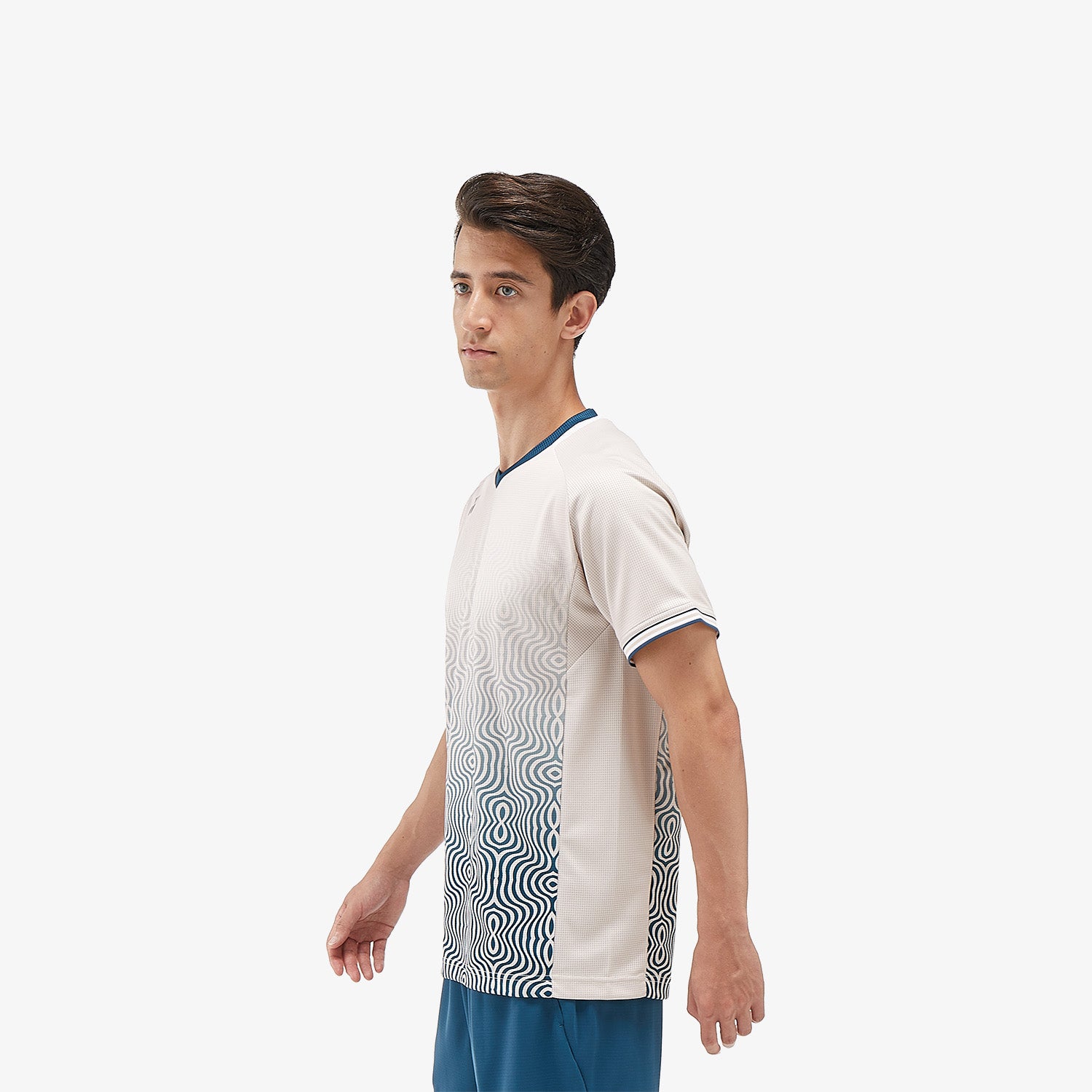 Yonex Men's Crew Neck Tournament Tennis Shirt 10567OM (Oatmeal) - Moisture Wicking Performance Top for Competitive Matches & Training