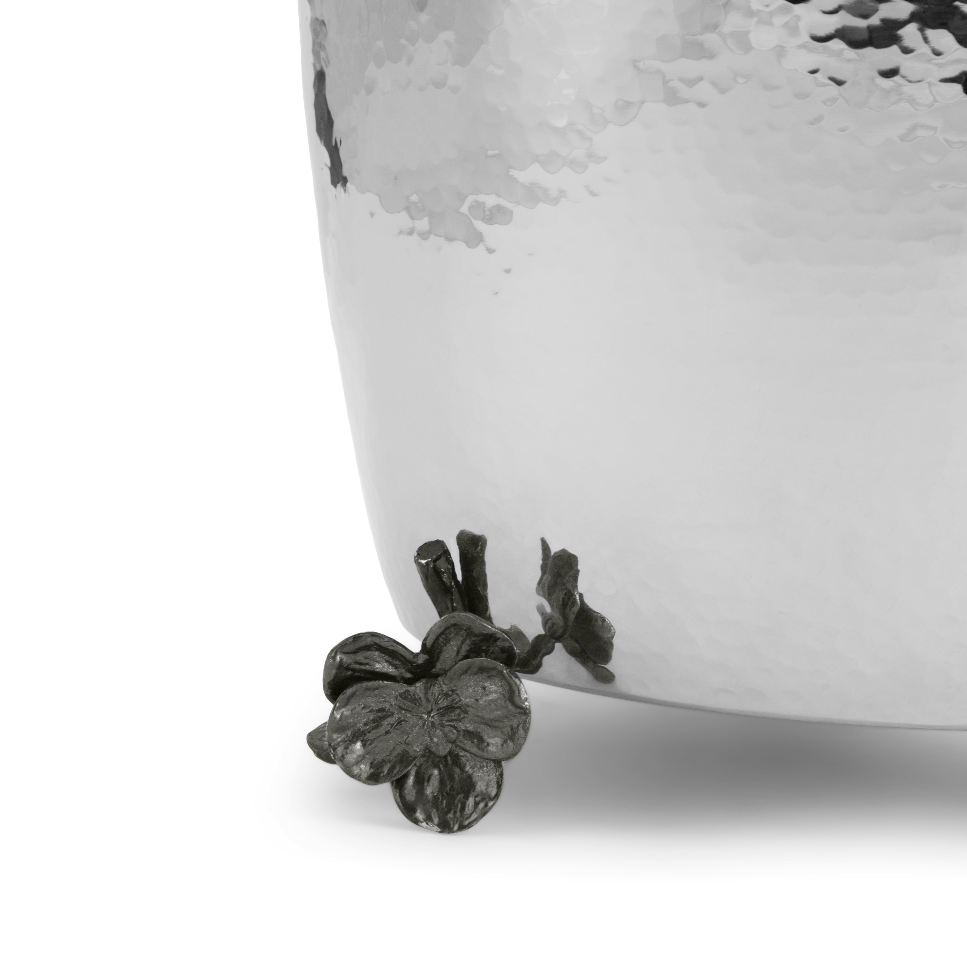 Premium Black Orchid Waste Basket - Elegant Trash Can for Home, Office & Bathroom - Perfect for Waste Disposal & Decor