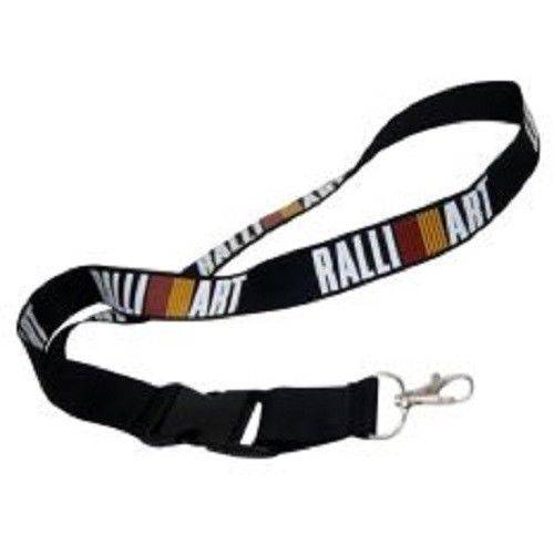Ralliart Black Lanyard with Red, Yellow & White Logo - Durable Neck Strap for ID Badges, Keys & Event Passes - Perfect for Work, School & Sports Events