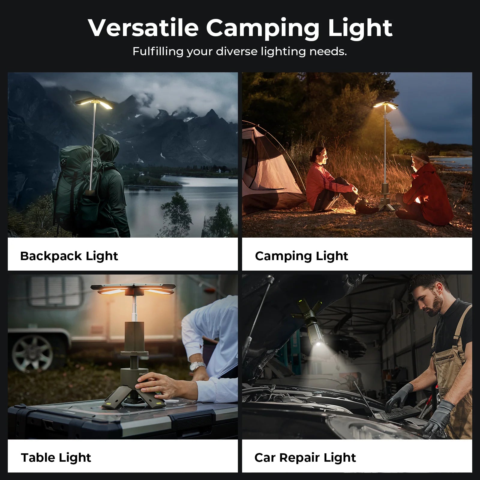 BougeRV Outdoor Portable Camping Lantern - Rechargeable LED Light for Hiking, Emergency, Power Outages & Backyard Parties | Waterproof & Dimmable