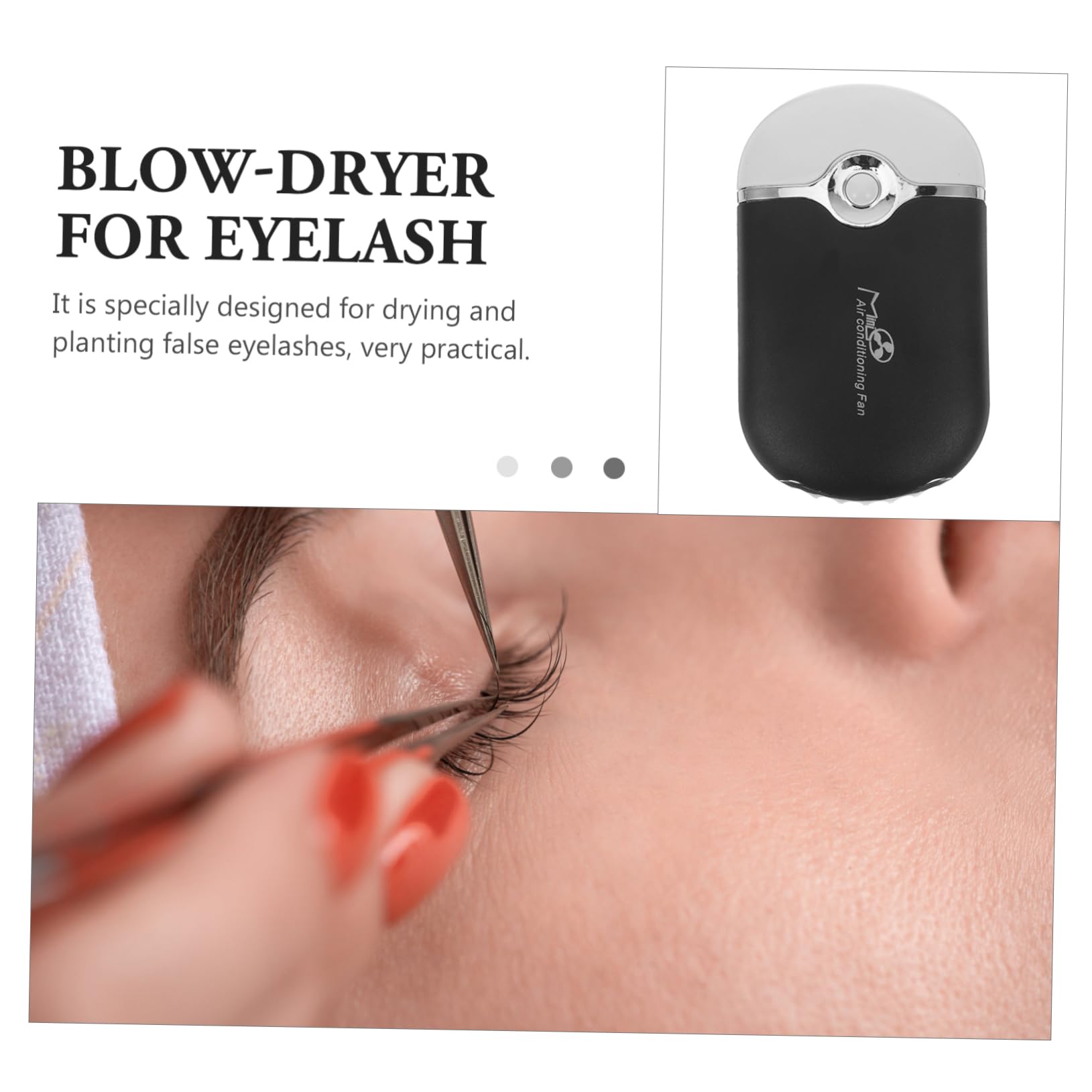 FRCOLOR Compact Portable Lash Extension Dryer Fan - Fast Drying Eyelash Extension Blower for Professional & Home Use | Perfect for Salons, DIY Beauty & Travel