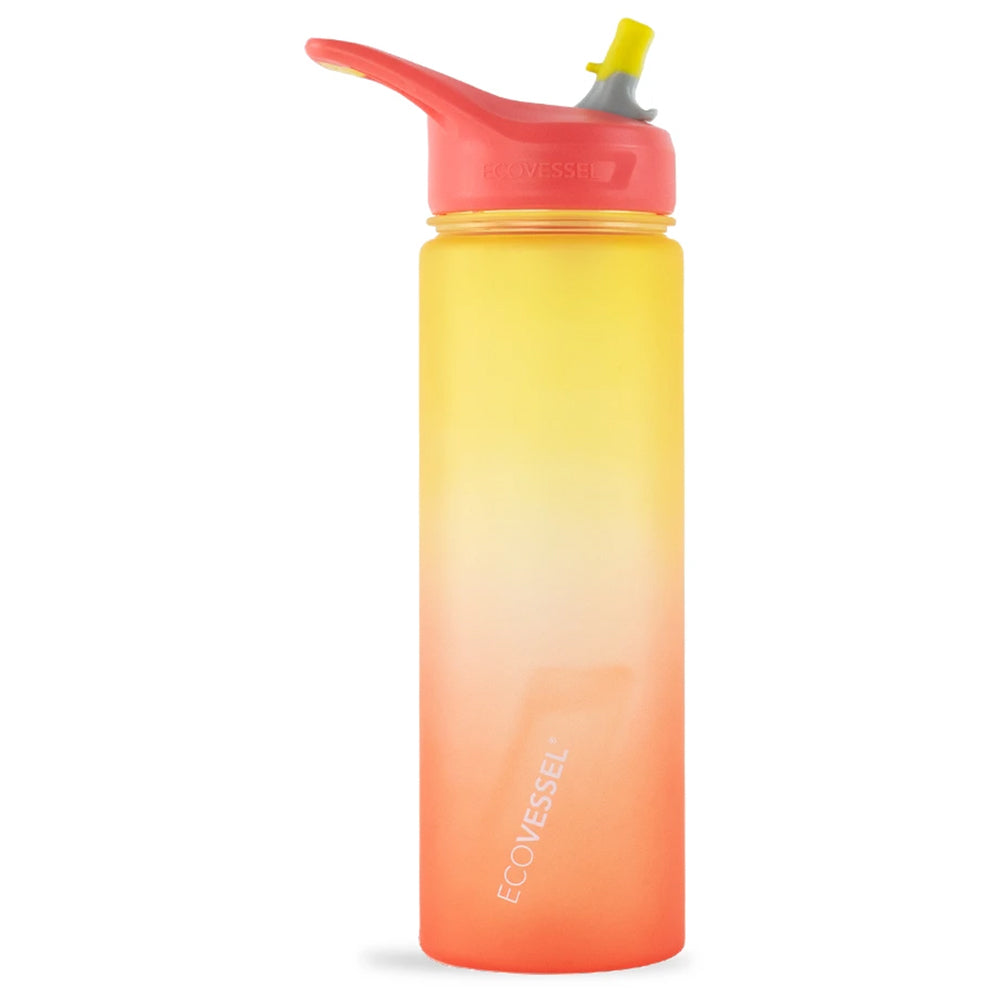 EcoVessel The Wave 24oz BPA-Free Plastic Water Bottle with Straw Lid - Leakproof & Durable for Gym, Hiking, Travel & Everyday Hydration