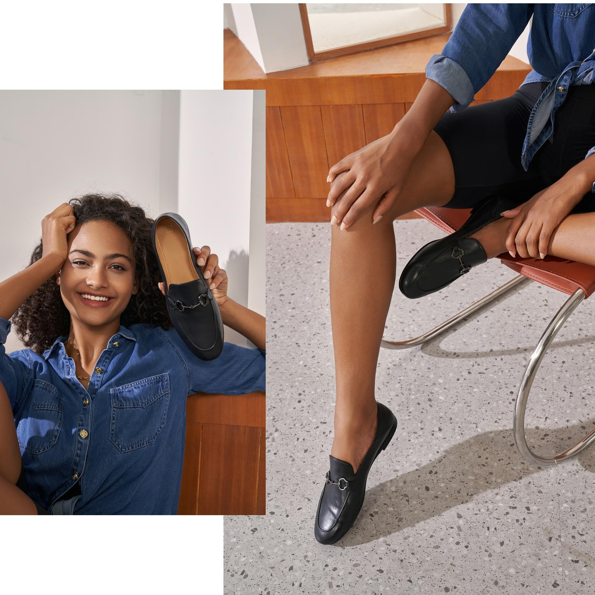 Women's Leather Loafers - Casual Slip-On Ballet Flats for Ladies | Soft & Comfortable Fashion Shoes | Perfect for Office, Travel & Everyday Wear