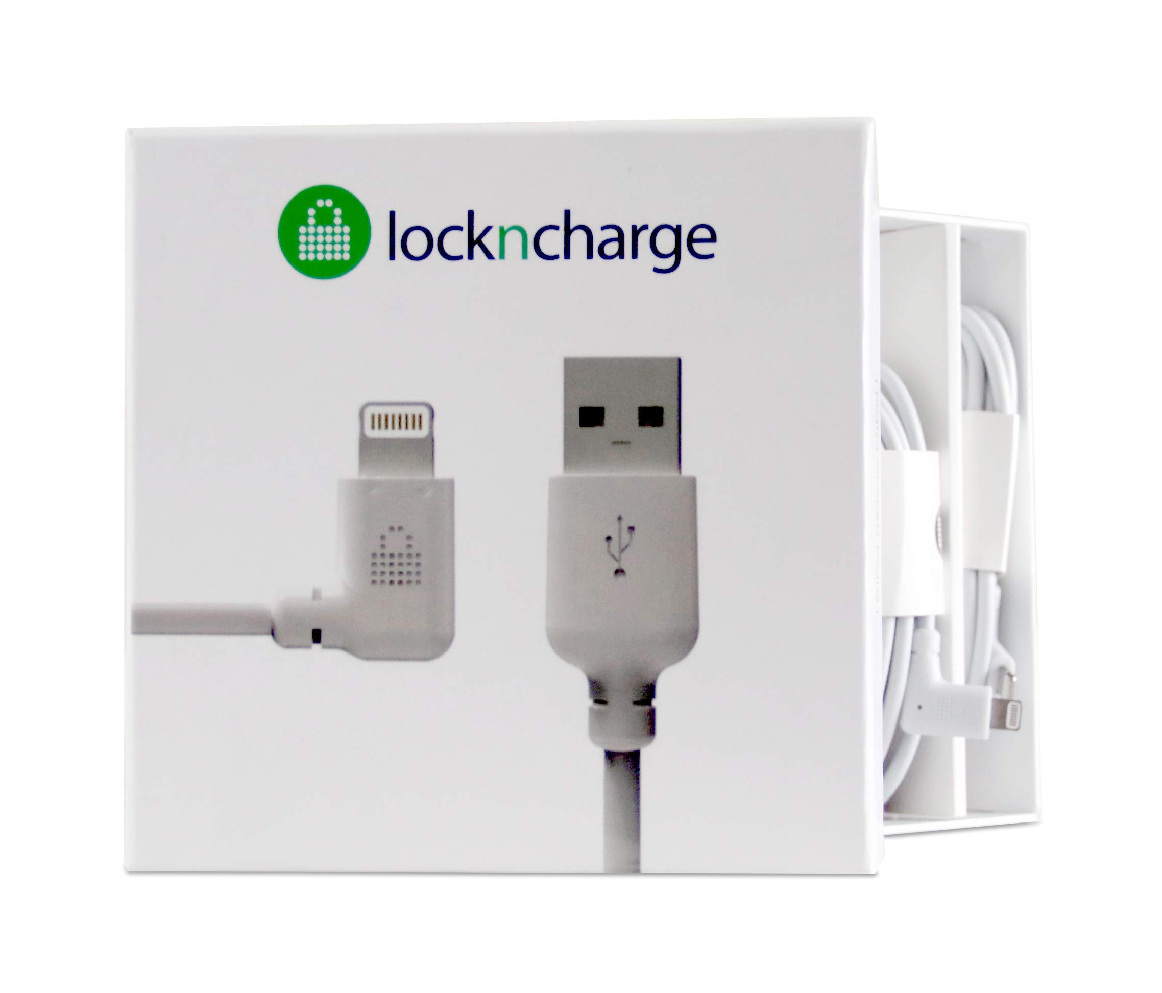 LocknCharge MFi Certified Lightning Cable 1.2m (4ft) Right Angle Connector - 5 Pack for iPhone iPad Charging at Home, Office, Car & Travel