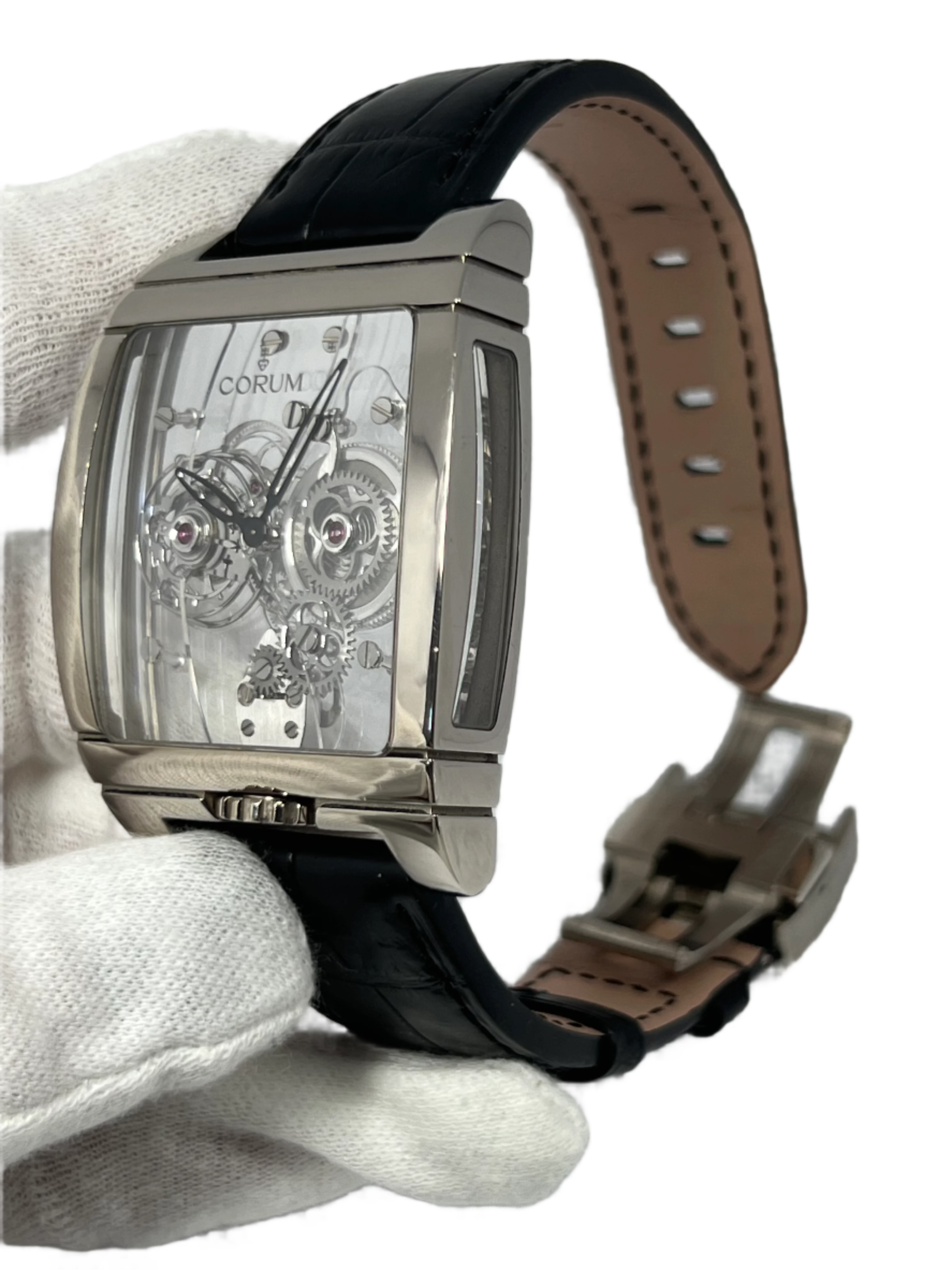 Corum Panoramique Tourbillon 18K White Gold Men's Luxury Watch - Perfect for Formal Events, Business Meetings & Collector's Showcase