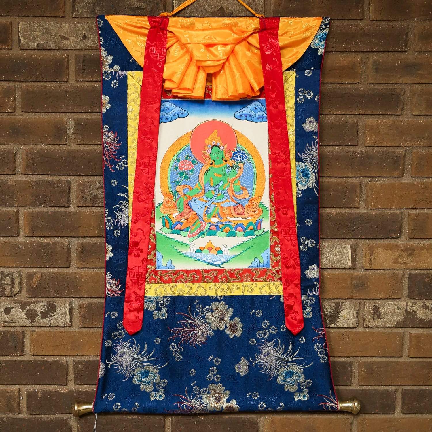 Green Tara Savioress Framed Thangka - Tibetan Buddhist Wall Art for Meditation & Spiritual Decor | Perfect for Home Altar, Yoga Studio & Healing Space