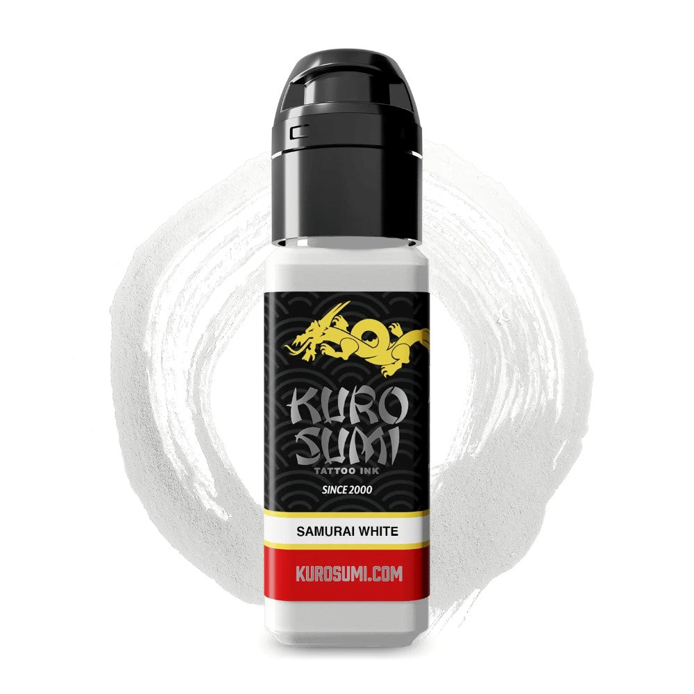 Kuro Sumi Samurai White Tattoo Ink - Professional Black & Grey Tattoo Ink Set for Artists - Perfect for Sleeves, Portraits & Realistic Tattoos