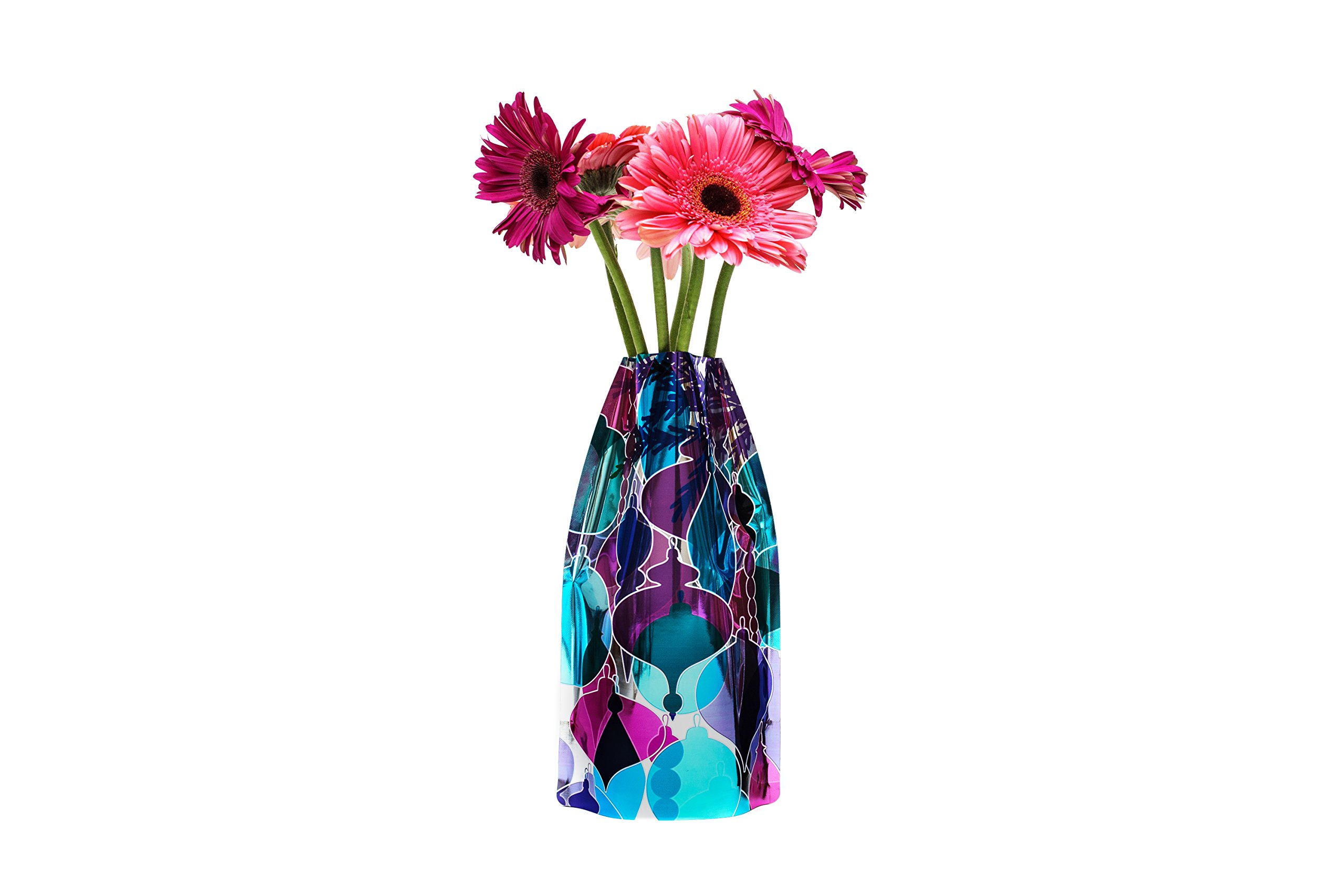 MODGY Expandable Flower Vase - Modern Plastic Decorative Vase for Fresh & Artificial Flowers - Perfect for Dining Table Centerpieces, Living Room, Bathroom, Wedding & Office Decor (Kringle Design) - Ideal for Home Decor, Party Arrangements & Gift Giving