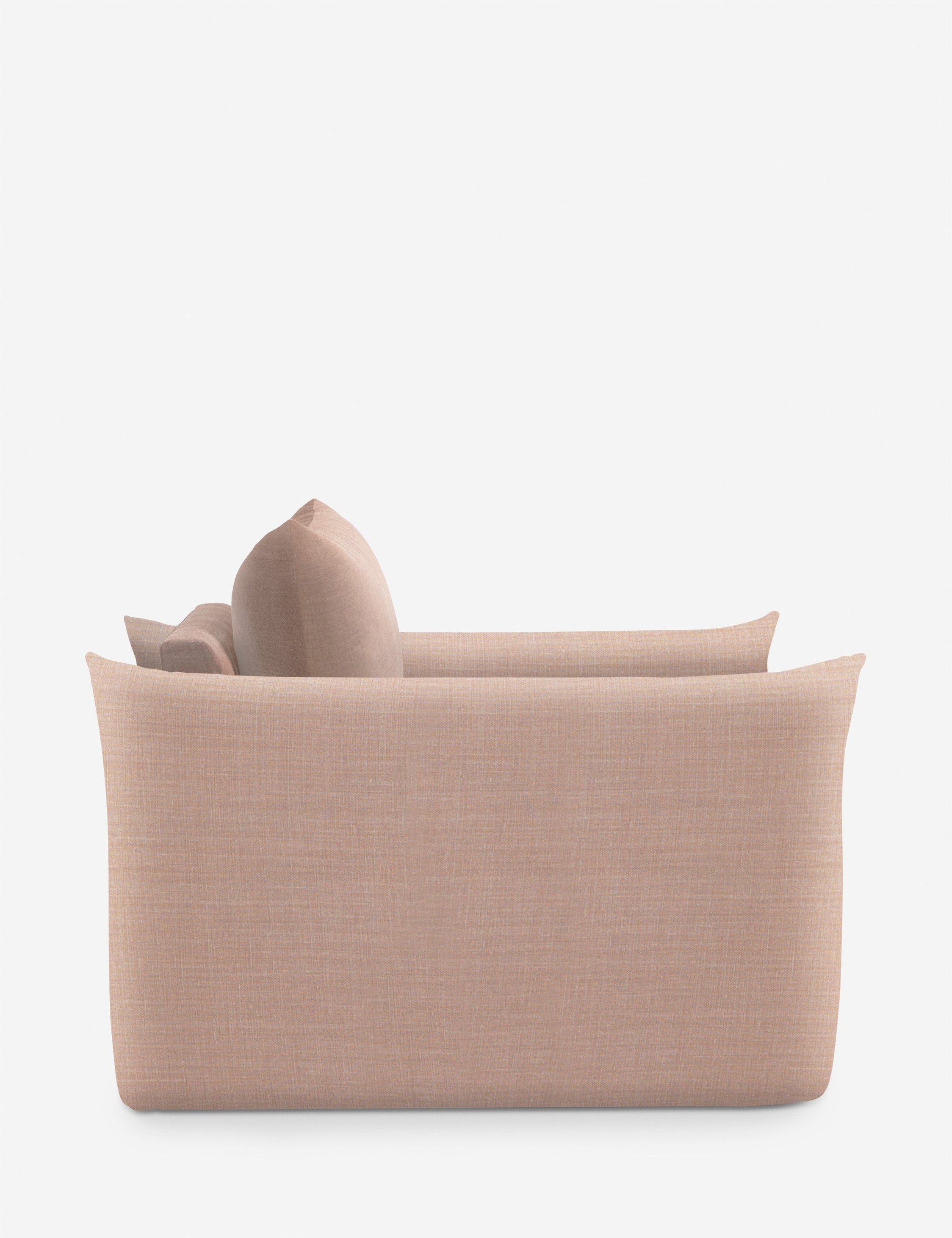 Modern Banks Accent Chair - Mid-Century Style Upholstered Armchair with Wooden Legs for Living Room, Bedroom & Office Decor