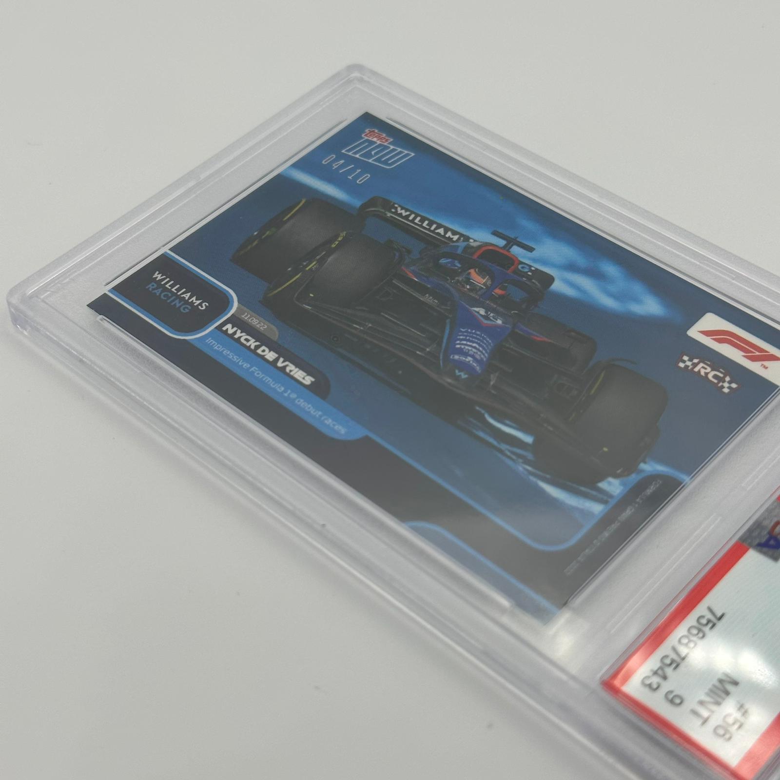 PSA 9 Graded 4/10 Nyck de Vries Formula 1 Debut Rookie Card #056 Blue - Perfect for F1 Collectors and Racing Memorabilia Displays