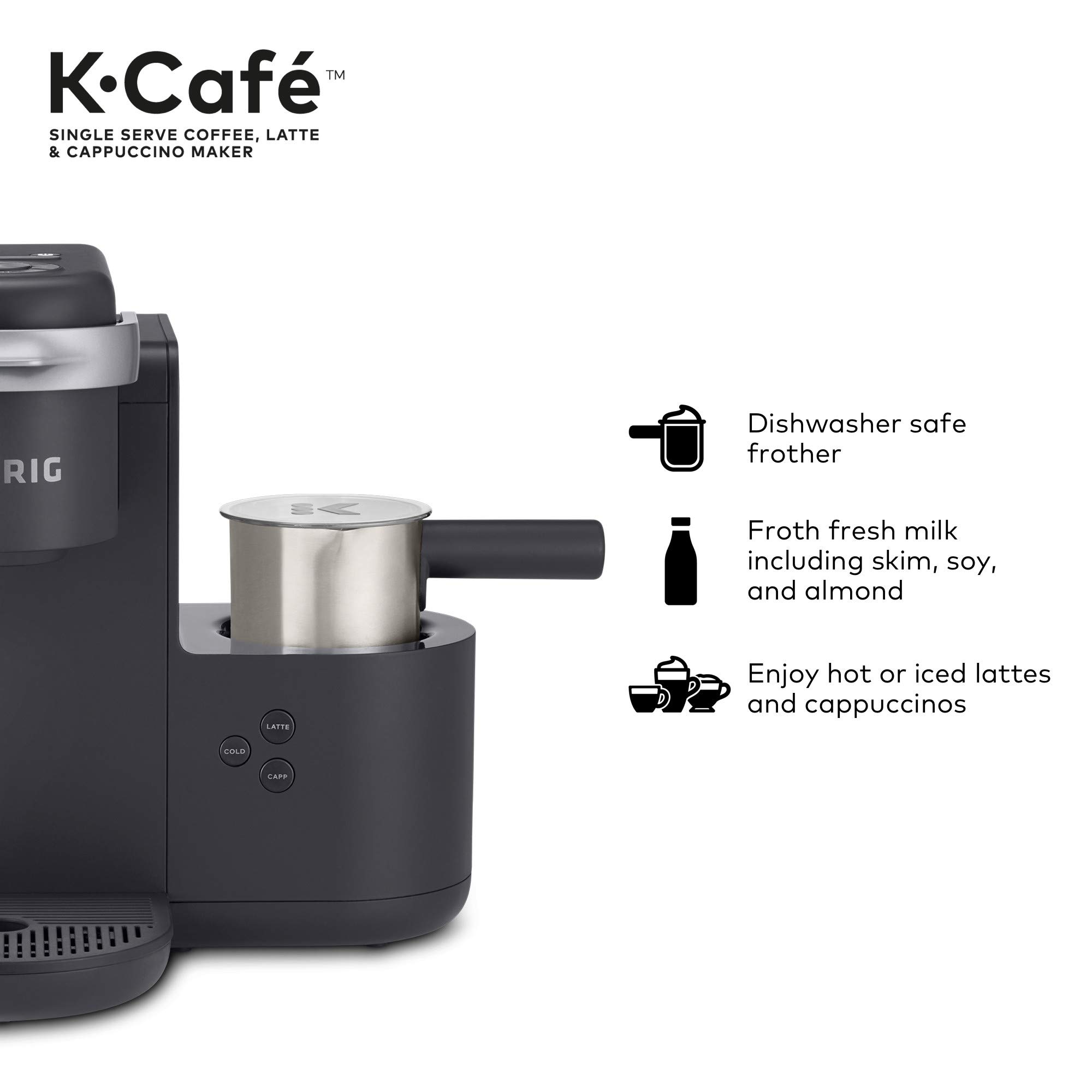 Keurig K-Café Single Serve & Carafe Coffee Maker with 32 Illy Coffee Intenso Dark Roast K-Cup Pods - Perfect for Home, Office & Entertaining