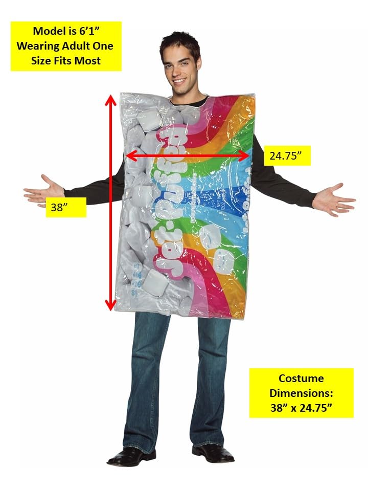 Rasta Imposta Jet Puffed Marshmallow Adult Halloween Costume - Fun Party Outfit for Cosplay & Costume Events