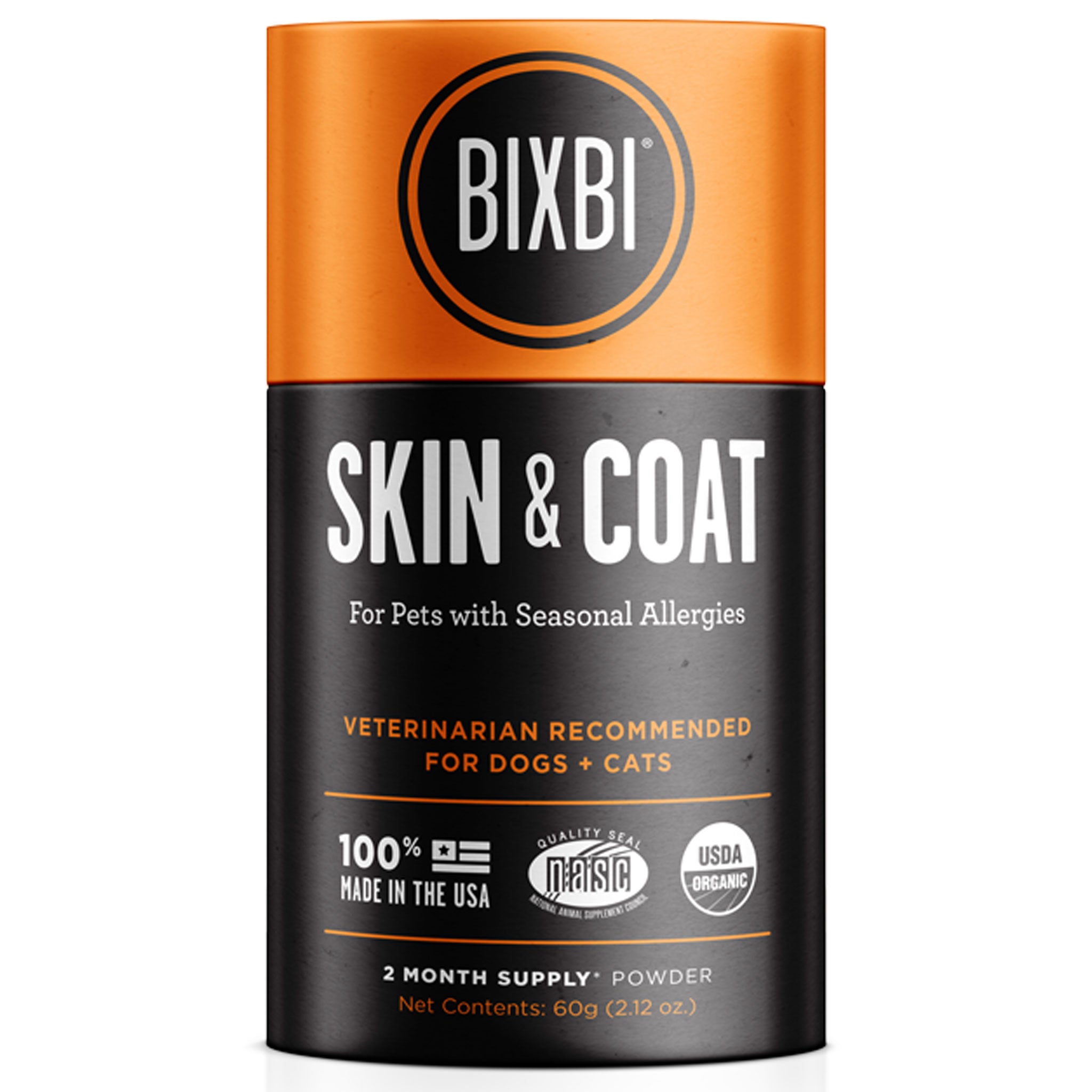 Bixbi Skin & Coat Supplement for Dogs & Cats - Omega Fatty Acids for Healthy Fur & Skin - Perfect for Pets with Dry Skin & Allergies