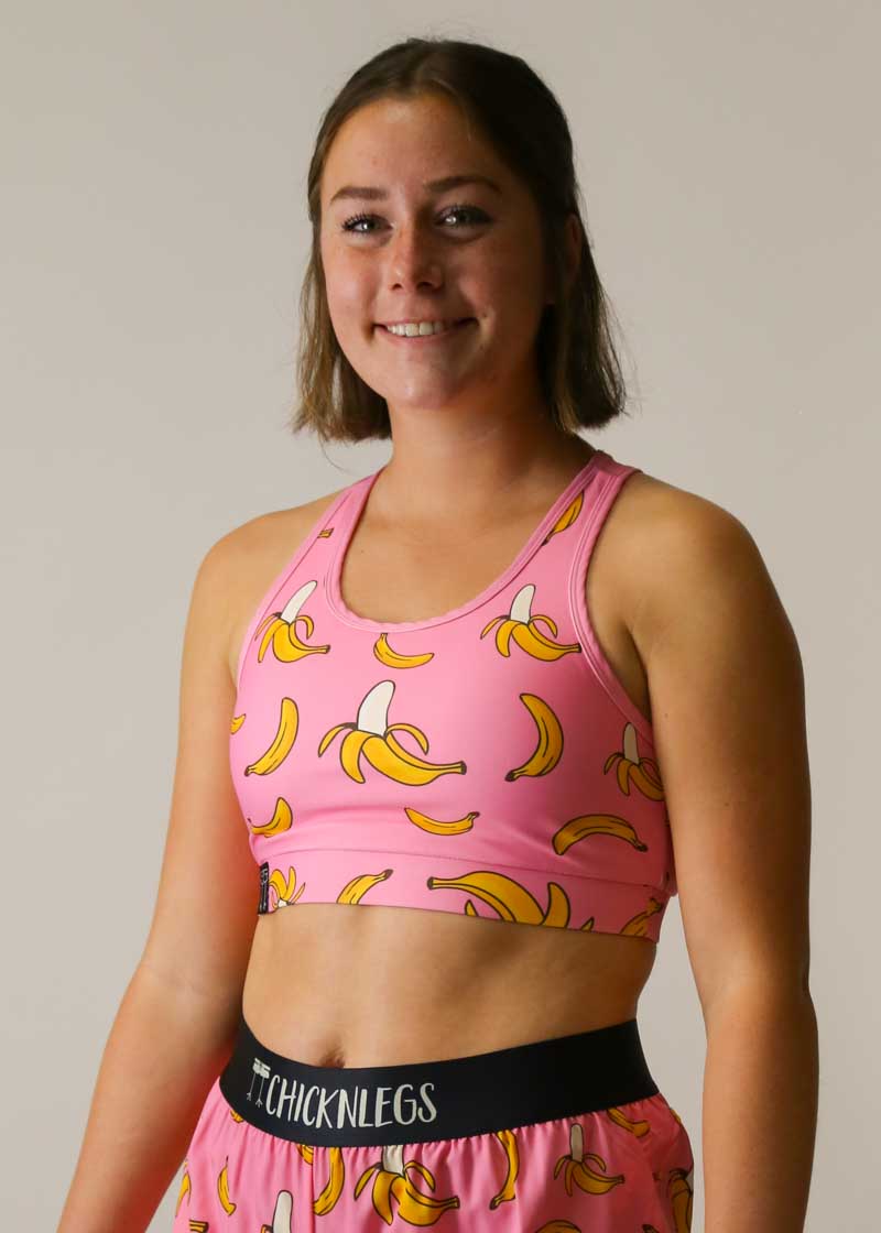 Pink Banana OG Sports Bra - High Support Workout Top for Women - Perfect for Yoga, Running & Gym Fitness