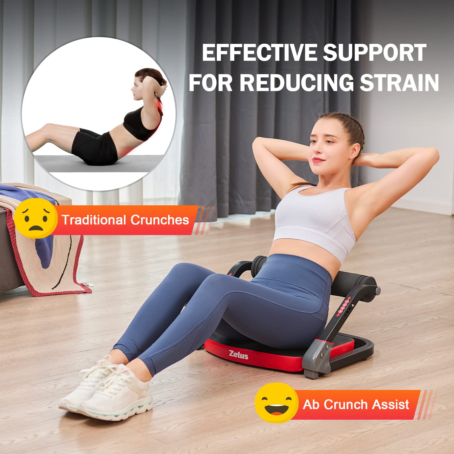 ZELUS 2-in-1 Ab Machine with Resistance Bands - Core Strength Trainer for Home Gym | Adjustable 4-Level Intensity with Rebound Assist | Full Body Workout Equipment for Abs, Arms & Legs | Perfect for Home Fitness, Small Spaces & Quick Workouts