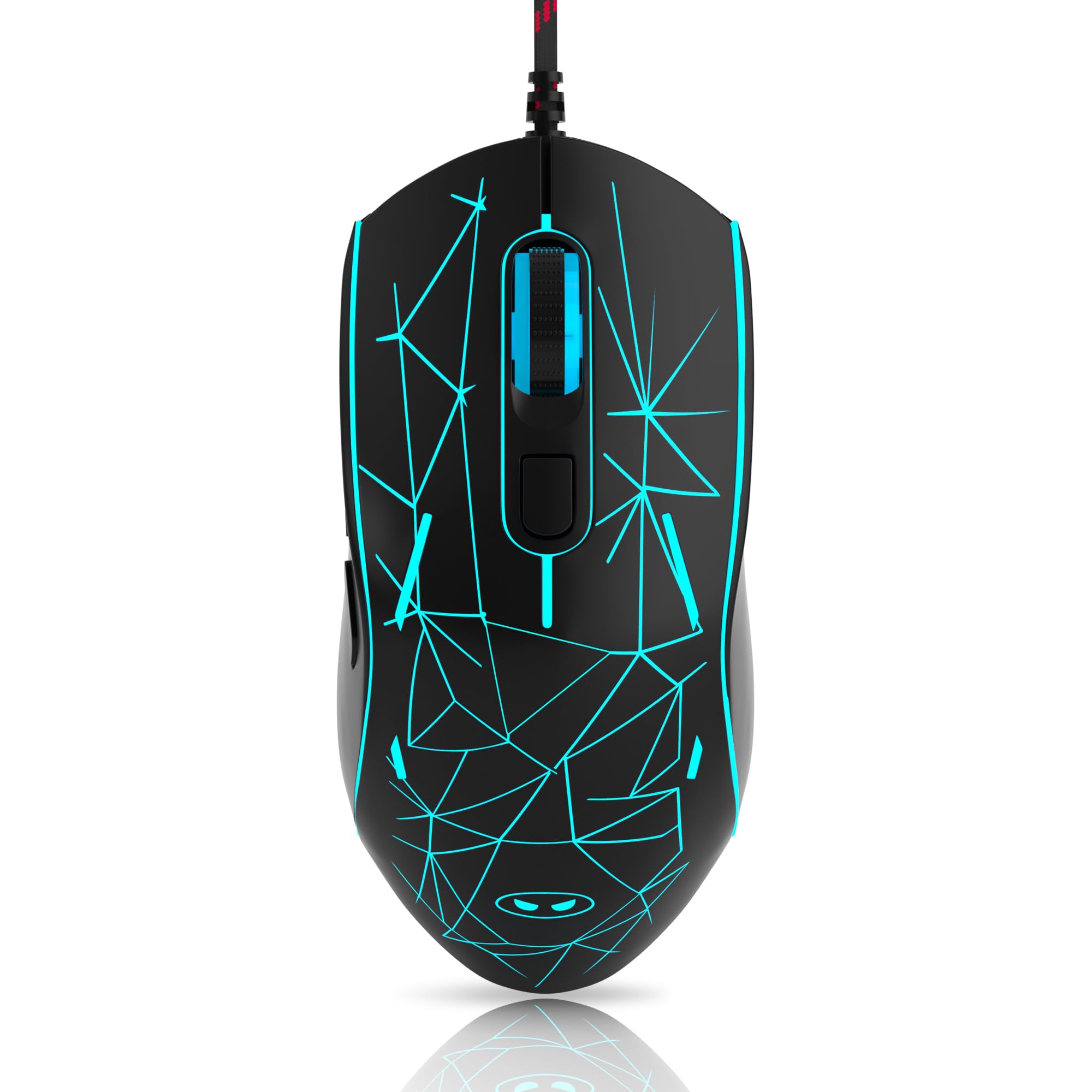 MageGee G6 Wired Gaming Mouse - Ergonomic USB Optical Mouse with 7-Color RGB Backlit, 6 Adjustable DPI Levels (600-3200) for PC, Laptop, Gaming & Office Work | Perfect for FPS, MOBA Games & Productivity | Black
