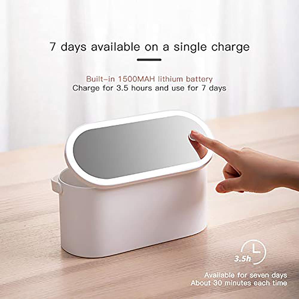 Portable LED Makeup Organizer with Mirror - Travel & Home Use