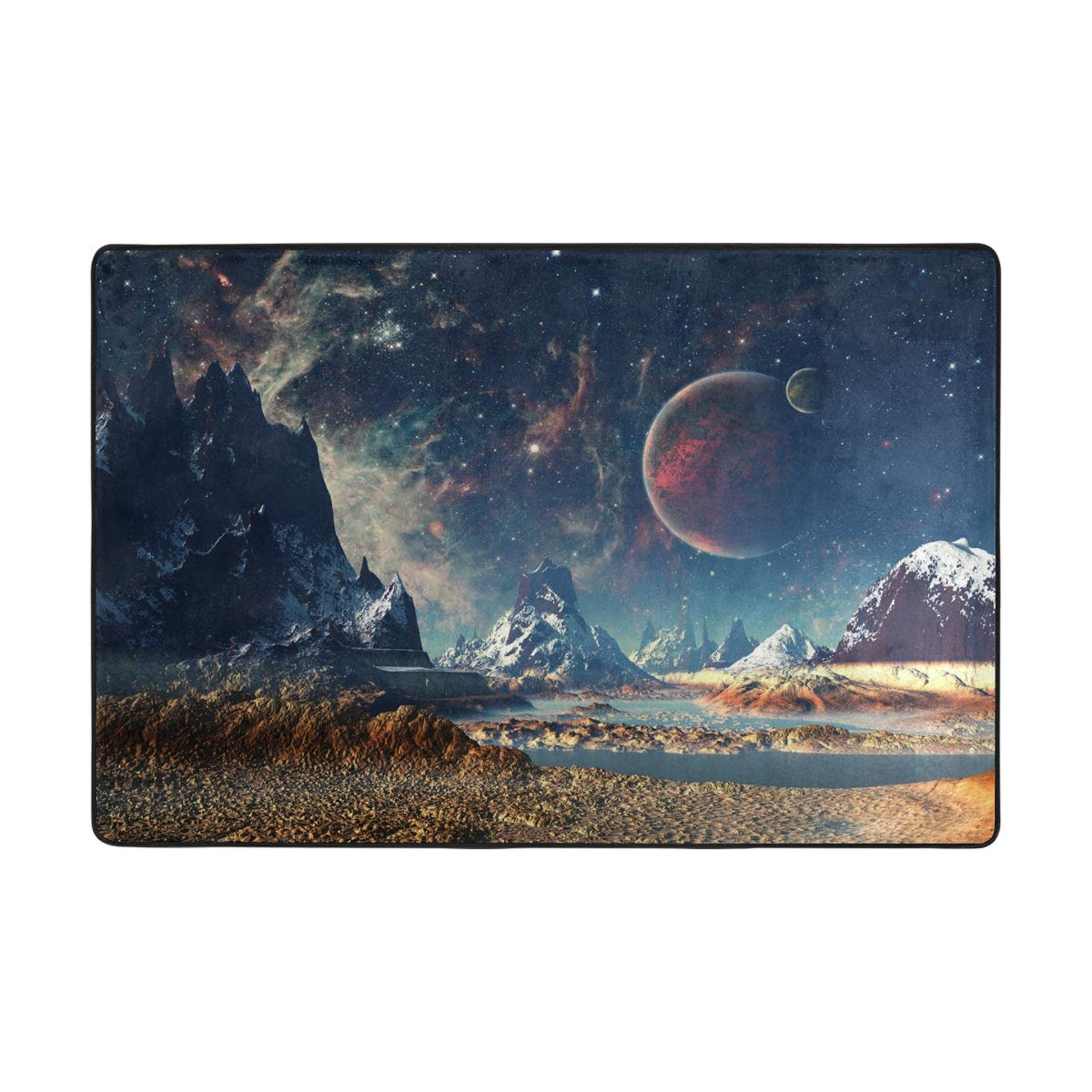 ALAZA Alien Planet Space Sci-Fi Non-Slip Doormat - 24x36 Inch Indoor/Outdoor Entrance Mat, Washable Floor Rug for Home, Office & Bathroom - Perfect for Space-Themed Decor & High Traffic Areas