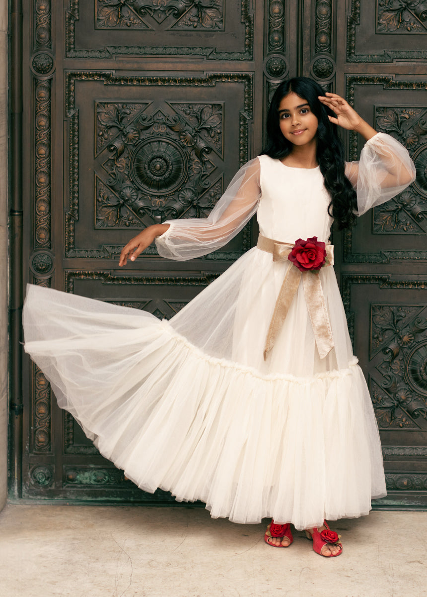 Tianna Cream Flowy Maxi Dress for Women - Elegant Boho Summer Beach Wedding Party Dress | Perfect for Vacations, Date Nights & Special Occasions