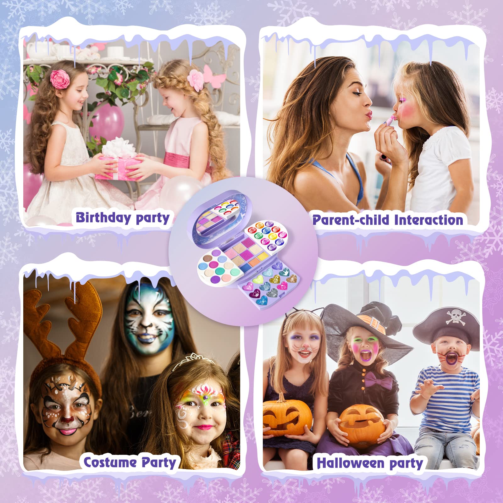 Tomons Washable Kids Makeup Kit - Girls Cosmetic Toy Gift for Ages 3-10 | Birthday & Pretend Play