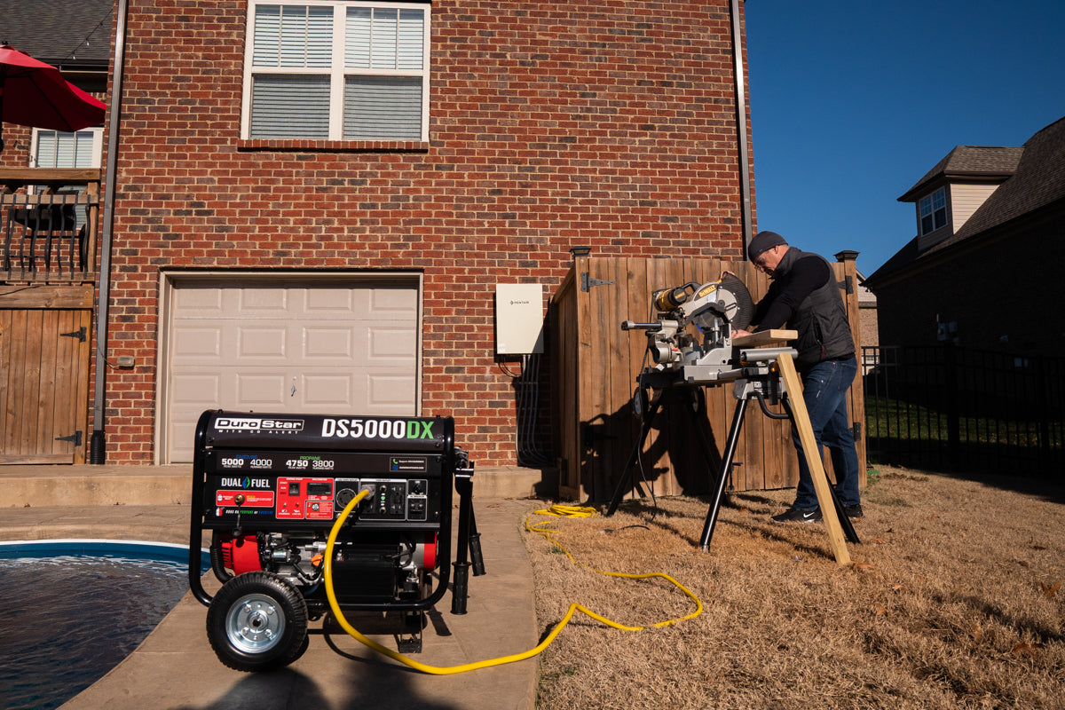 5,000 Watt Dual Fuel Portable Generator with CO Alert - Reliable Backup Power for Camping, Emergencies & Home Use