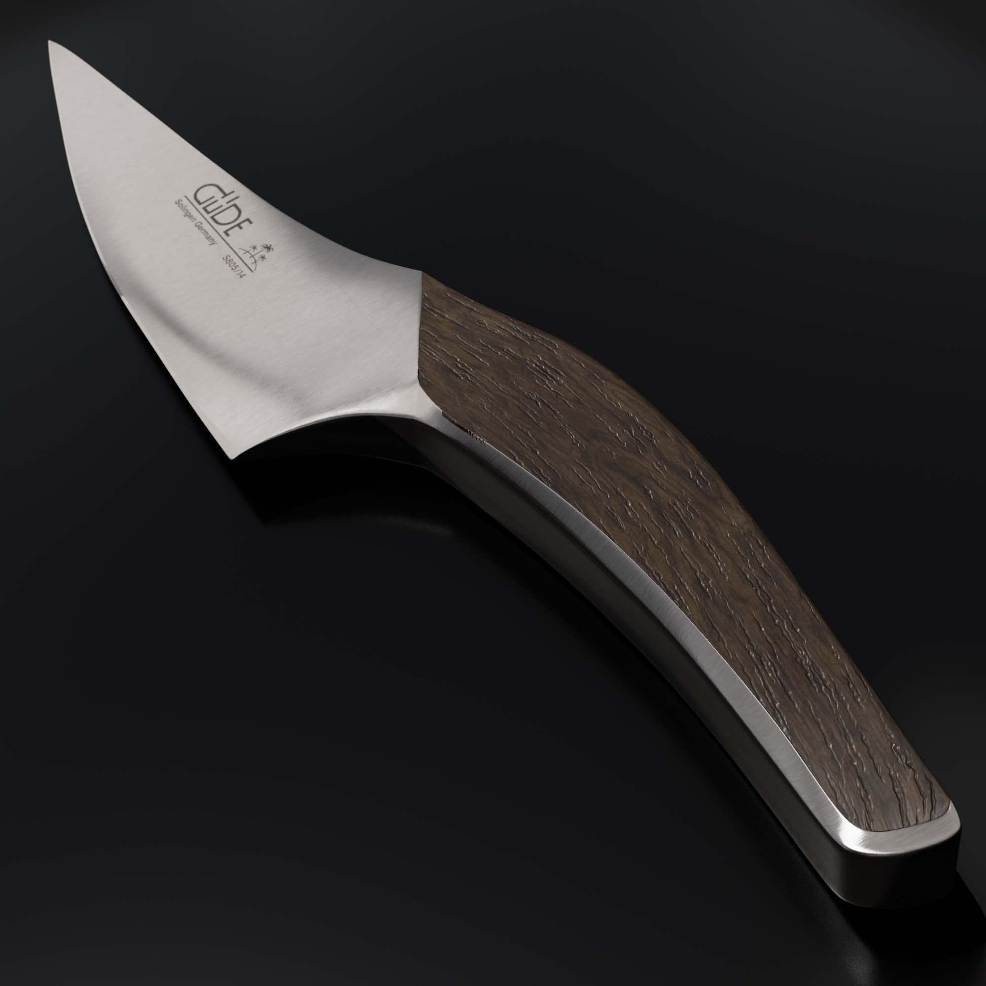 Gude SYNCHROS Series 5-Inch Forged Utility Knife with Smoked Oakwood Handle - Perfect for Camping, Kitchen, and Outdoor Adventures