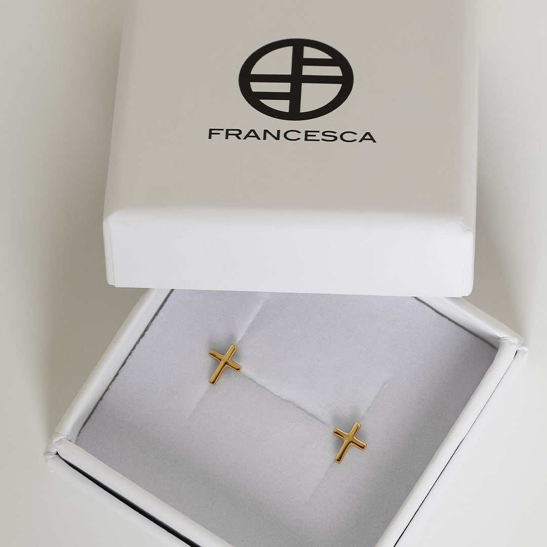 Hope Cross Studs Earrings for Women - Stylish Religious Jewelry Gift for Christmas, Baptism & Everyday Wear - Perfect for Church, Parties & Special Occasions