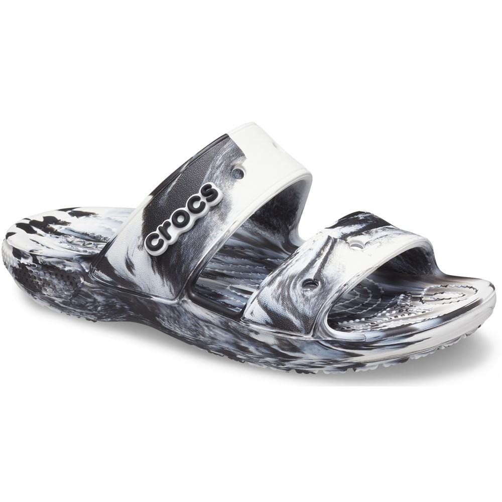 Crocs Unisex Classic Tie Dye Two-Strap Sandals - Comfortable Slip-On Slides for Men & Women - Perfect for Beach, Pool, and Casual Wear