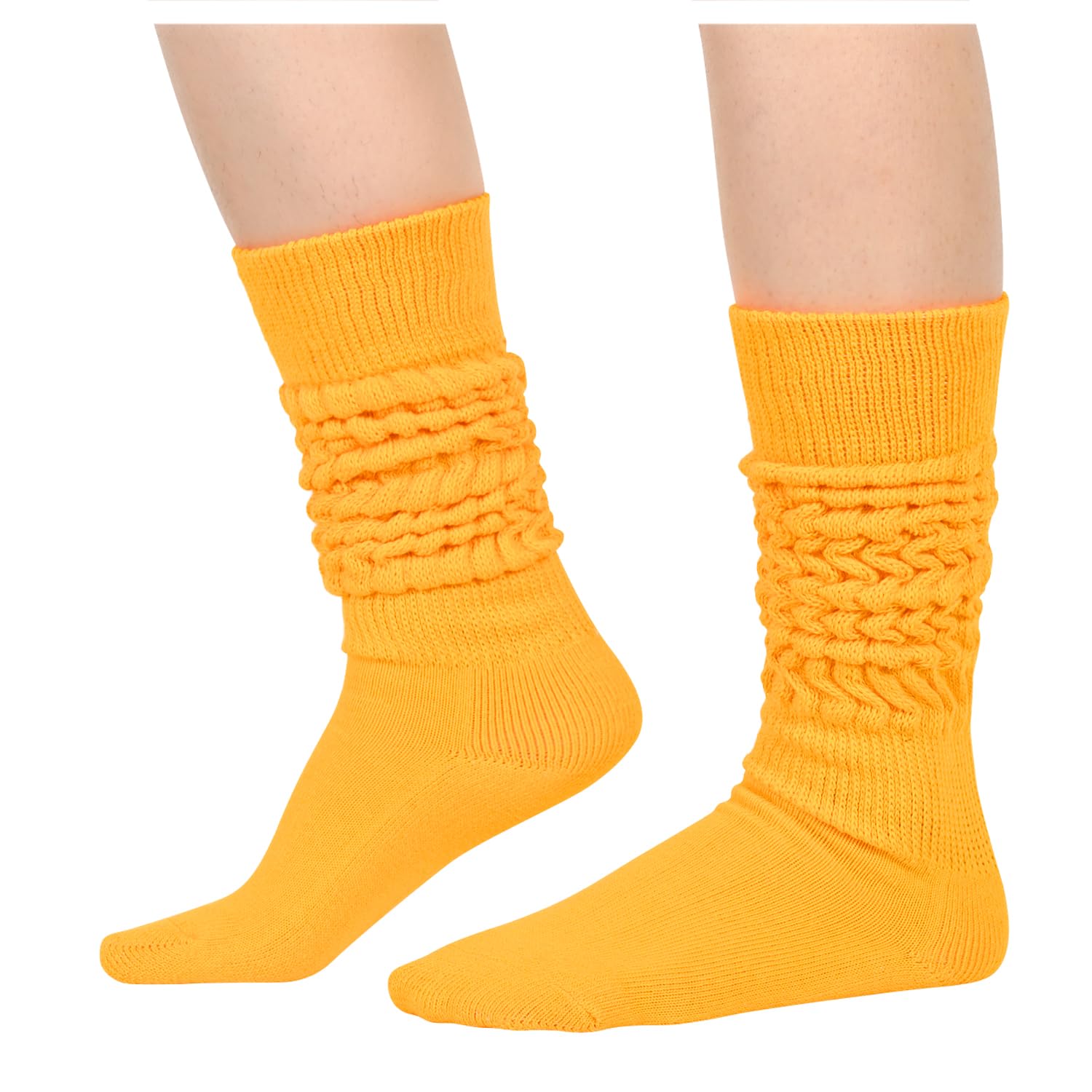 Zmart Women's Slouch Socks - Cozy Scrunch Socks 80s Retro Style, Soft & Warm Winter Socks in White, Black, Orange & Cream - Perfect for Casual Wear, Lounge, Home & 80s Themed Parties
