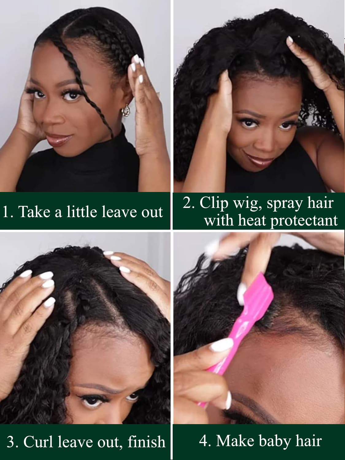 KLAIYI EasiContour V-Part Human Hair Wig - 18