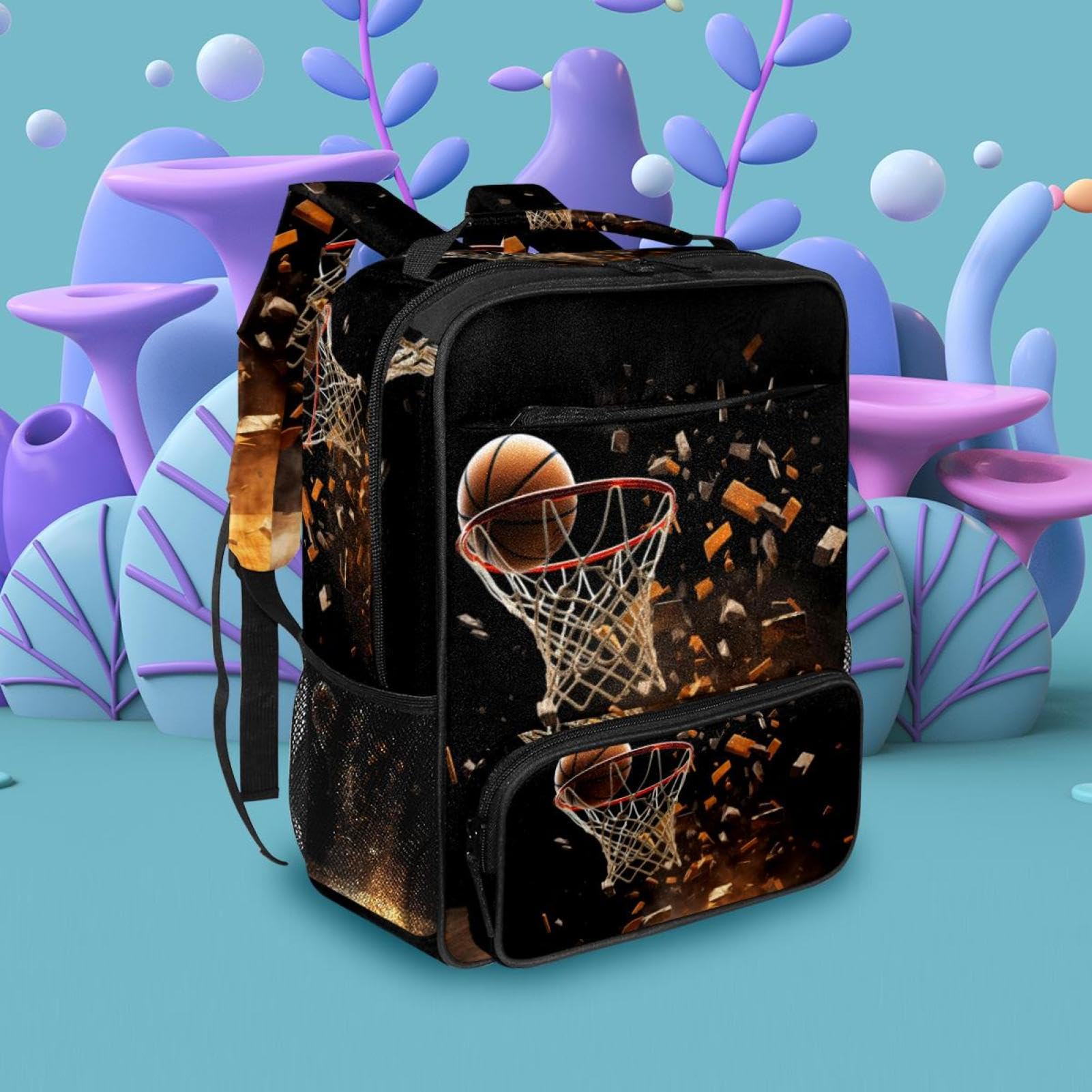 Stylish Unisex Travel Backpack for Women & Men - Durable Basketball Sports Backpack with USB Charging Port - Perfect for Gym, School, Hiking & Daily Commute