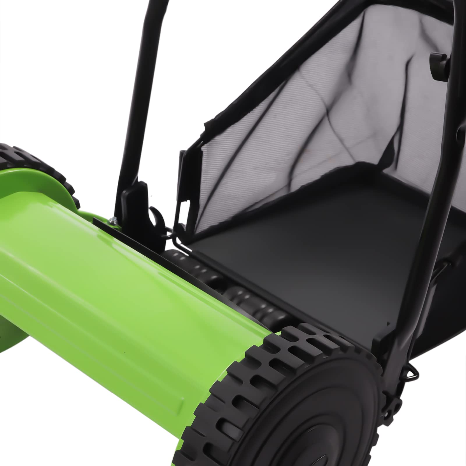 12-Inch Manual Push Reel Lawn Mower with 23L Grass Collection Bag - 5-Blade Push Lawn Sweeper for Small to Medium Yards - Eco-Friendly Manual Grass Catcher & Dethatcher - Perfect for Trimming, Edging & Maintaining Healthy Lawns (12-Inch Cutting Width)