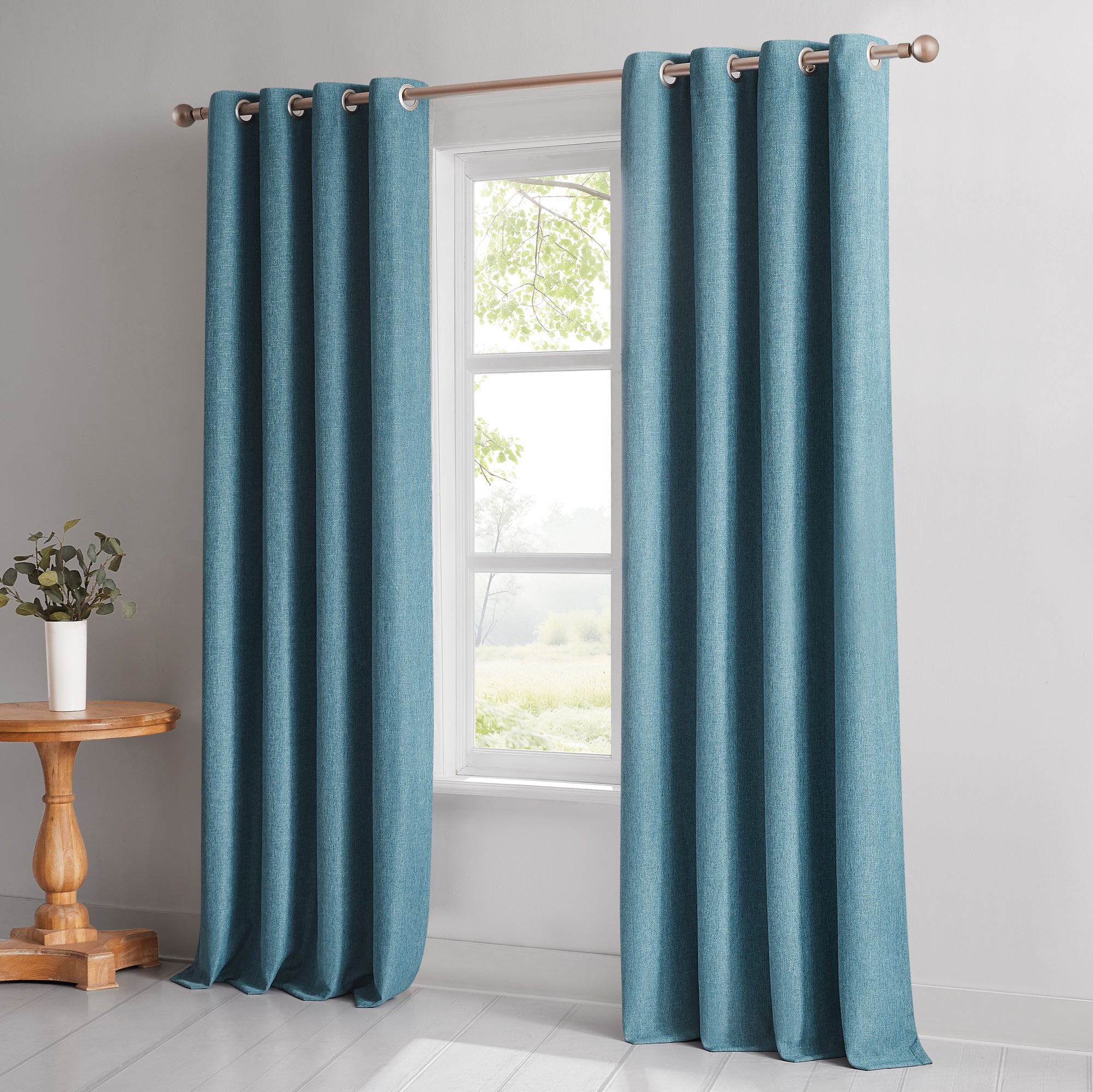 Meena Slub 100% Blackout Window Curtain Panels - Thermal Insulated Room Darkening Drapes for Bedroom & Living Room - Perfect for Home Theater, Nursery, and Shift Workers