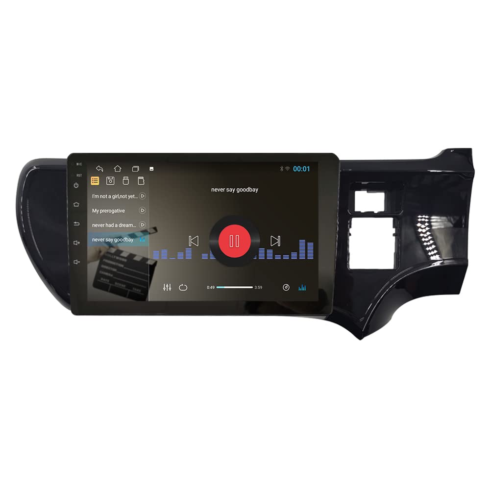 Android 10 Car Stereo with GPS Navigation - 2.5D Touch Screen Multimedia Player for TOYOTA Aqua 2012-2014 (RHD, UV Black) | Bluetooth, FM Radio, Hands-Free Calling | Perfect for Road Trips & Daily Commute