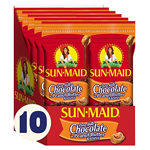 Sun-Maid Chocolate Raisins Snacks - 10 Pack (2oz) for Lunch & Hiking