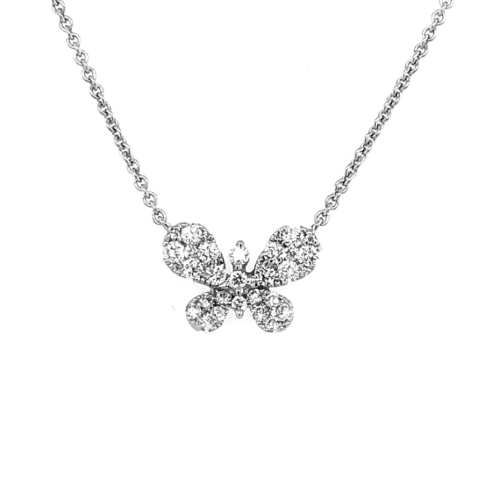 18K Gold Diamond Butterfly Pendant Necklace for Women - Elegant Jewelry Gift for Birthday, Anniversary & Valentine's Day - Perfect for Parties, Weddings & Special Occasions