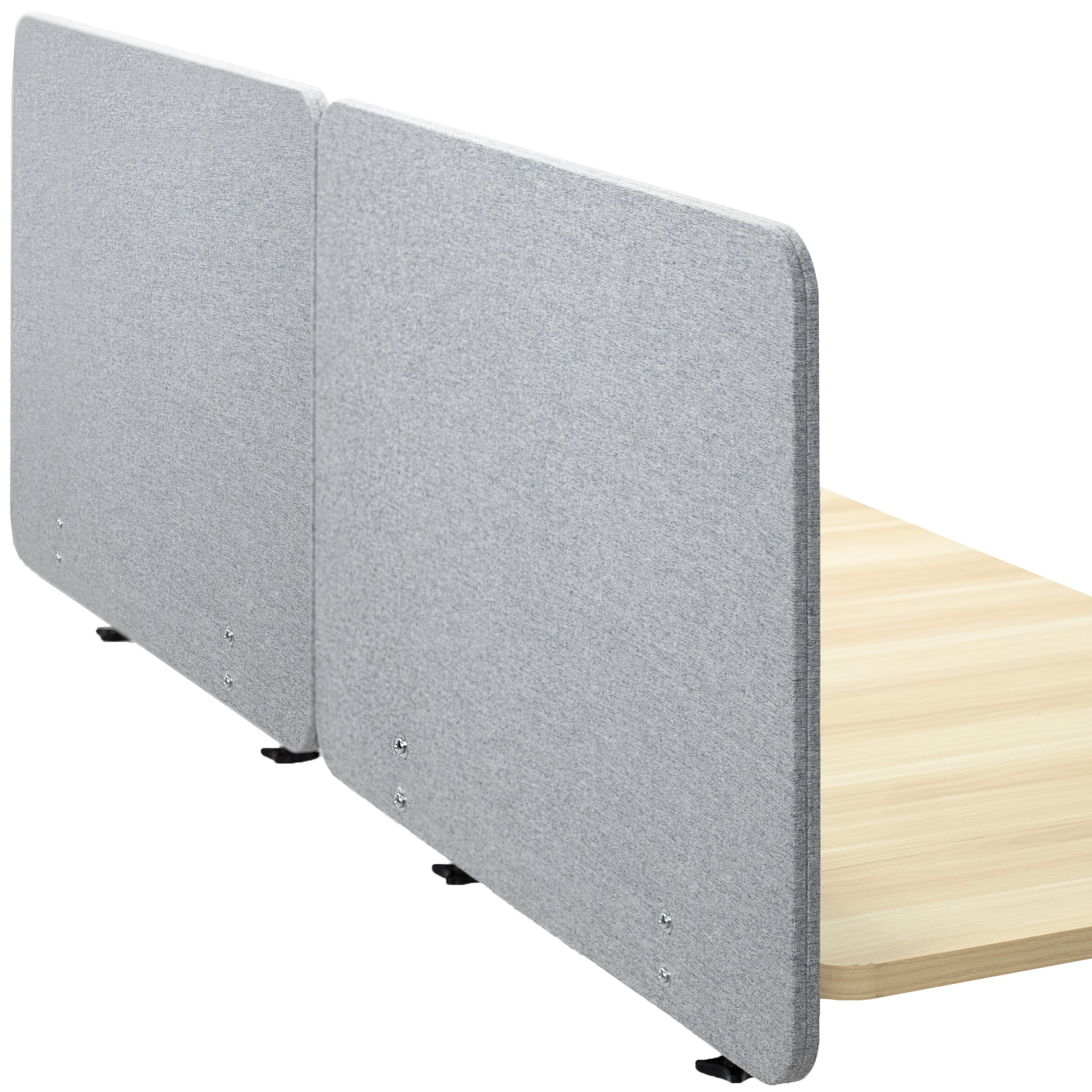 Gray Clamp-on/Screw-on Desk Privacy Panels (Set of 2) - Office Partition Screen for Workstation Privacy & Focus - Perfect for Open Offices, Cubicles & Home Workspaces
