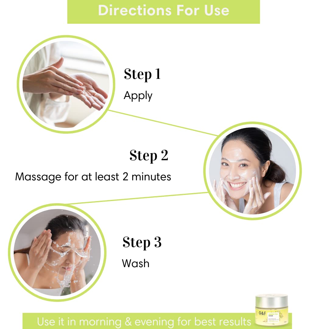 G&F Green Tea Anti-Acne Face Scrub with Beeswax, Aloe Vera & Bearberry Extract | 99.9% Acne Germ Killer | Exfoliating, Pimple Reduction & Oil Control for Soft Smooth Skin | Men & Women | Perfect for Daily Skincare & Post-Workout Cleansing