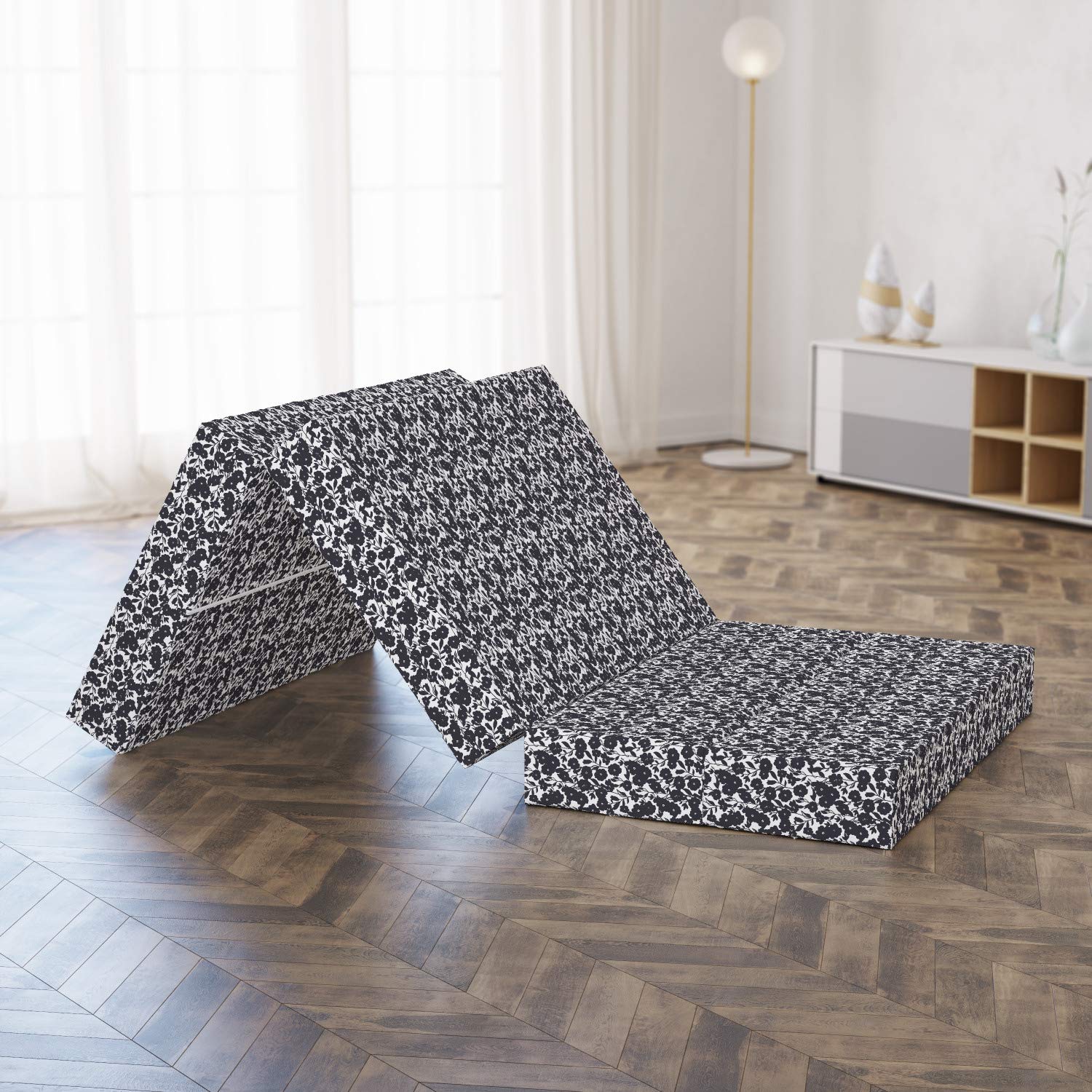 Ambesonne Black and White Foldable Mattress - 74.8