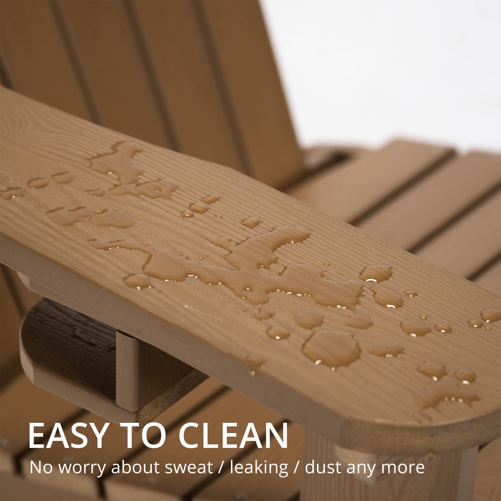 Premium LUE BONA HDPS Adirondack Chairs Set of 2 - Heavy Duty 350LBS Capacity Weather-Resistant Outdoor Plastic Chairs with Cup Holder for Patio, Deck, Porch & Backyard - Perfect for Camping, BBQ & Fire Pit Relaxation