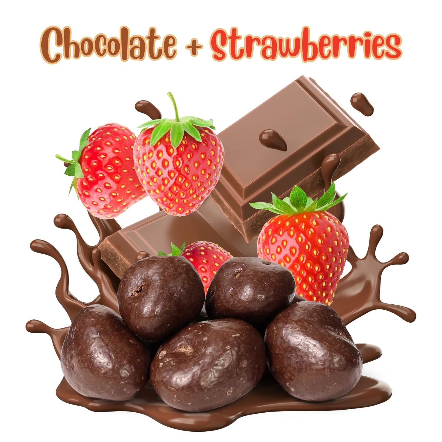 Delicious Milk Chocolate Covered Dried Strawberries - Sweet & Crunchy Snack for Gifts, Parties & Healthy Desserts