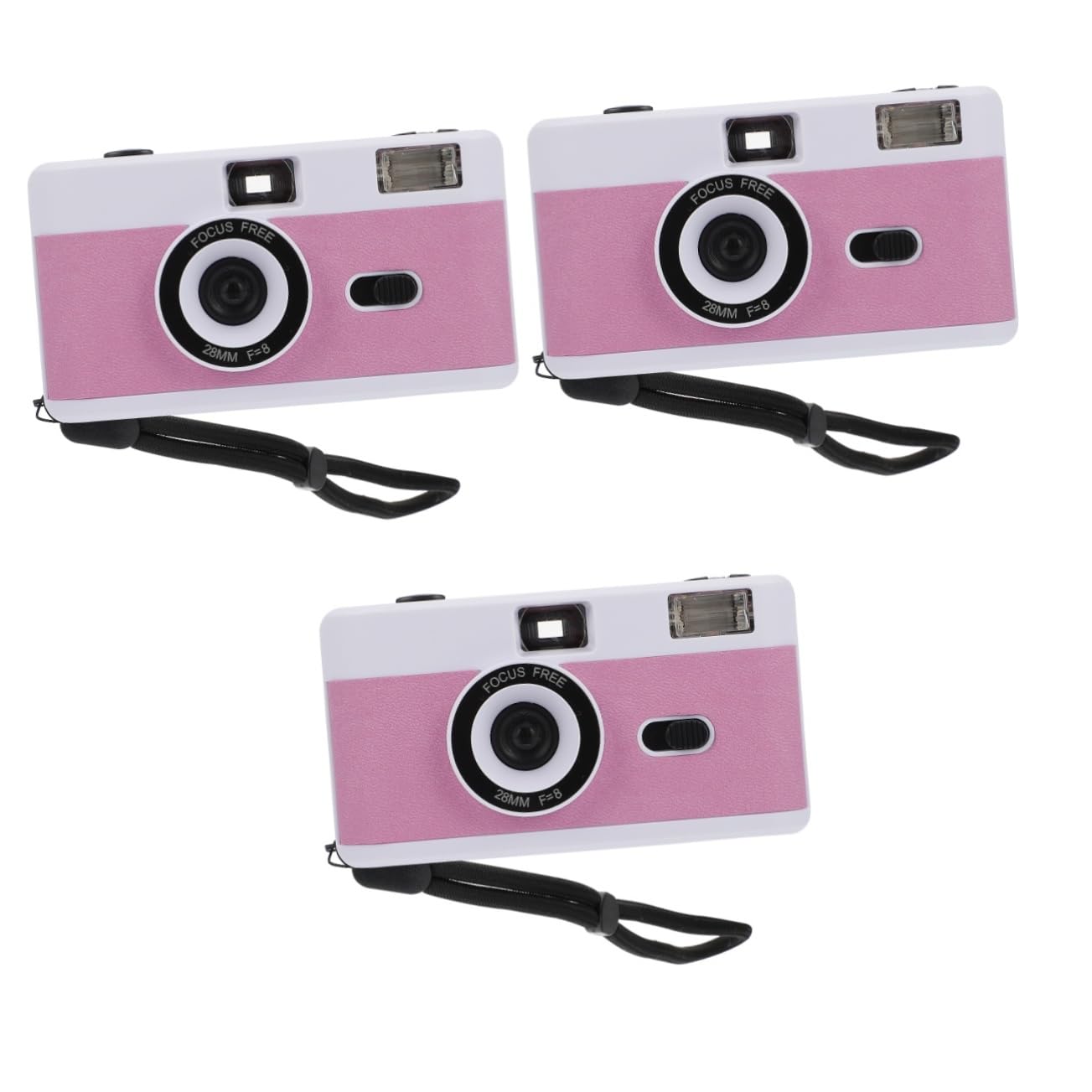 Homoyoyo 3 Pack Retro Film Camera - Vintage Travel Camera with Built-in Flash, Mini Plastic Camera for Photography Enthusiasts | Perfect for Travel, Parties, and Vintage-Themed Photoshoots (Abs White, Old Fashioned Macaron Style)