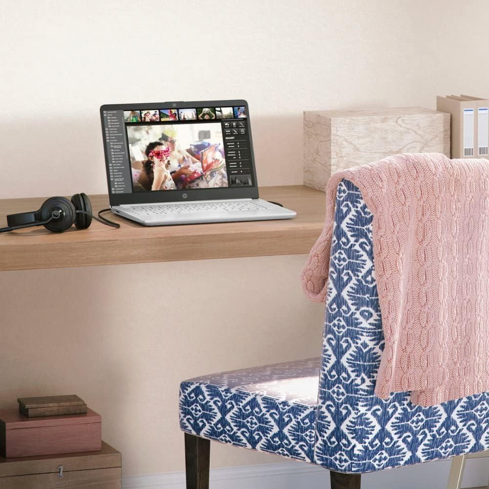 HP 14 Inch HD Laptop - Intel Celeron N4120, 4GB DDR4 RAM, 64GB eMMC, UHD Graphics 600 - Snow White (Renewed) | Perfect for Remote Work, Online Classes & Home Office