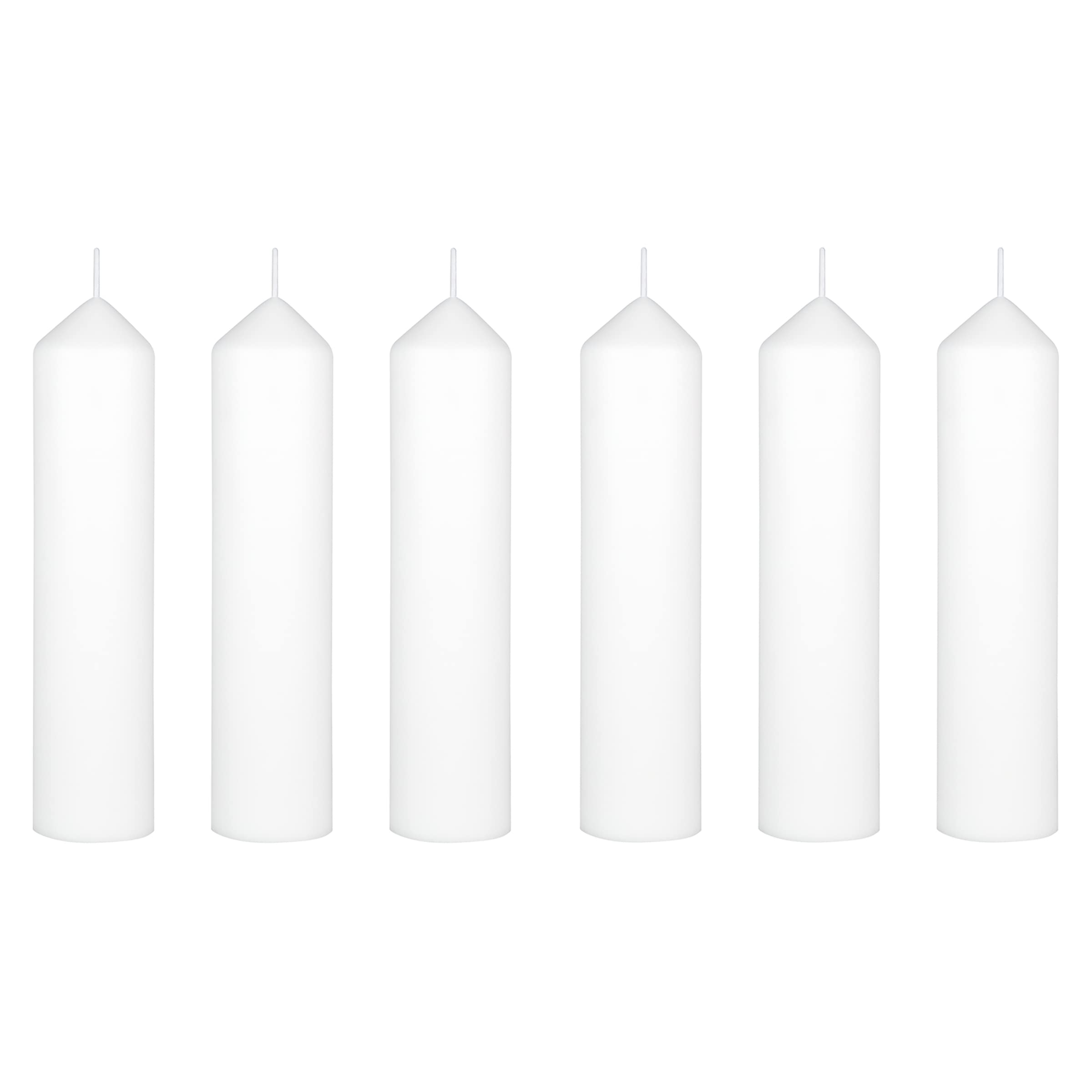 Premium Unscented White Pillar Candles - 6 Pack Round Dome Top Wax Candles (2x9 Inch) for Weddings, Parties, Events | Bulk Low-Cost Single Use Candles Perfect for Celebrations, Floral Arrangements, Prayer & Vigil Ceremonies - Ideal Home Decor & Special Occasion Lighting