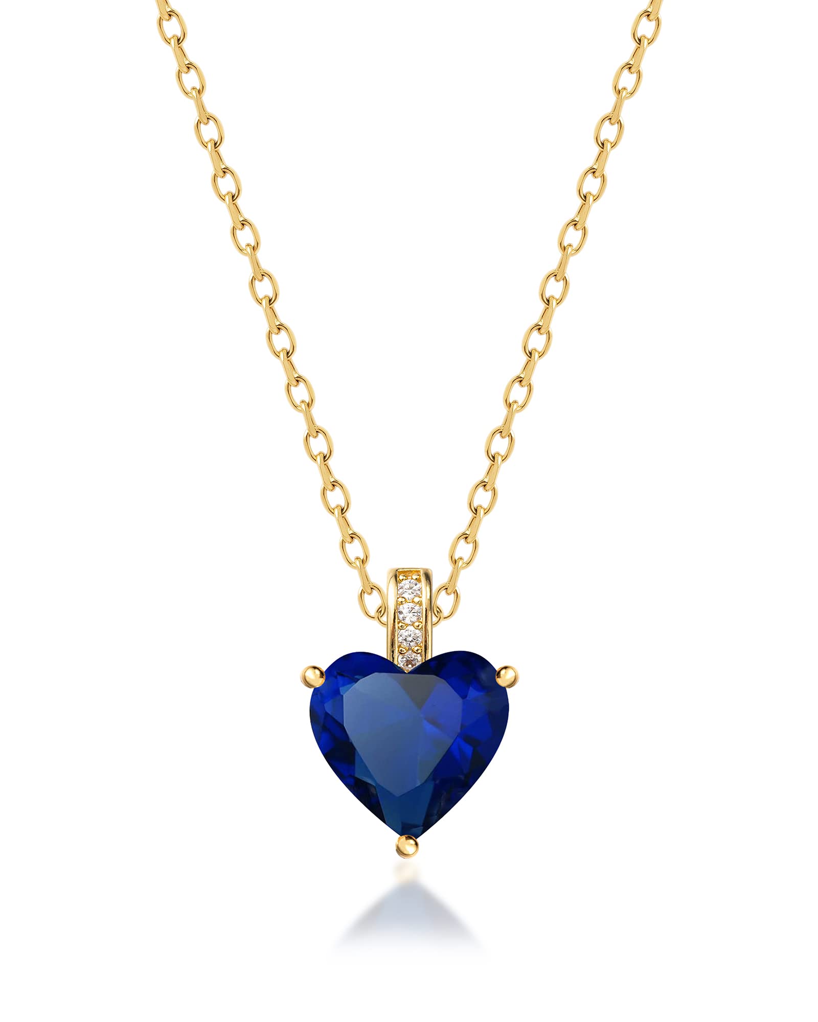 Genuine Birthstone Necklace for Women - Heart Pendant Love Jewelry, Personalized Birthday Gift for Her, Mother's Day Present - Perfect for Anniversaries, Valentine's Day & Special Occasions
