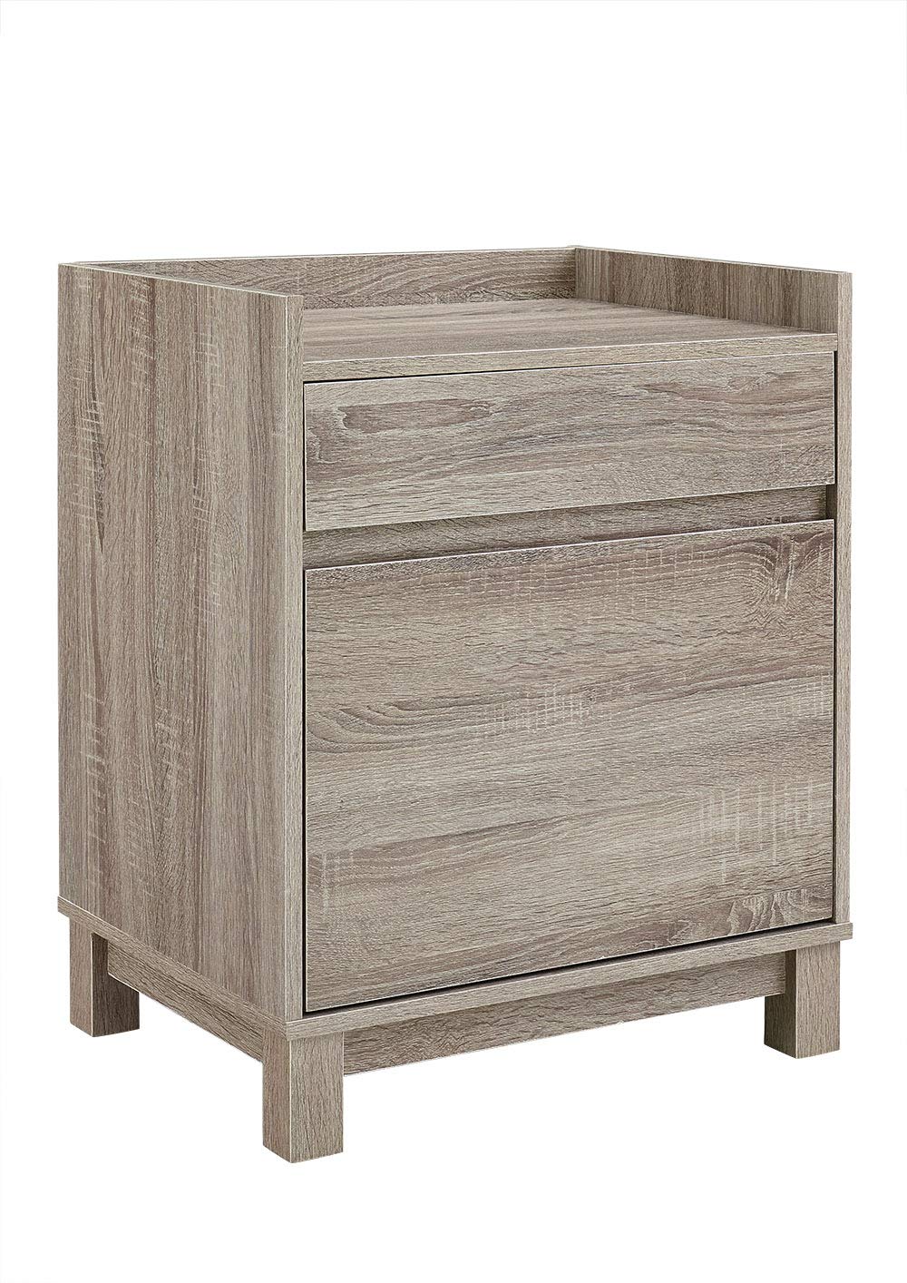 Benjara 2-Drawer Wooden Filing Cabinet - Spacious Storage Organizer for Office & Home, Gray - Perfect for Documents, Files & Office Supplies