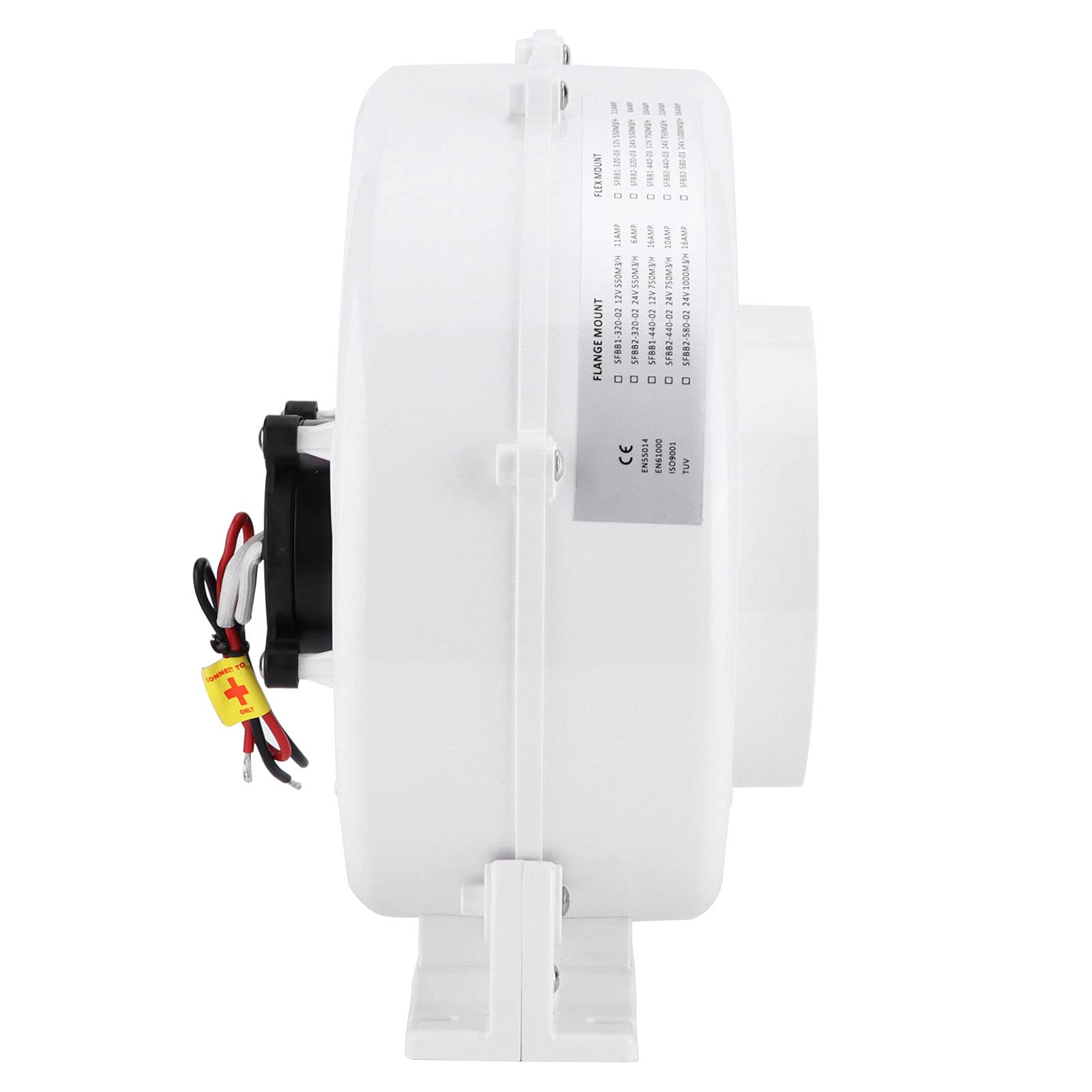 24V Zunate Marine Bilge Air Blower - High Volume Ventilation Fan for Engine Compartments, Galleys & Kitchens | Durable Boat & RV Air Circulation System