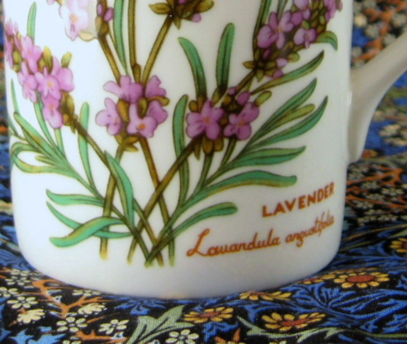 Vintage 1990s English Bone China Mug with Lavender Lavandula Botanical Design by Crown Trent | Perfect for Tea, Coffee, or Collectible Display